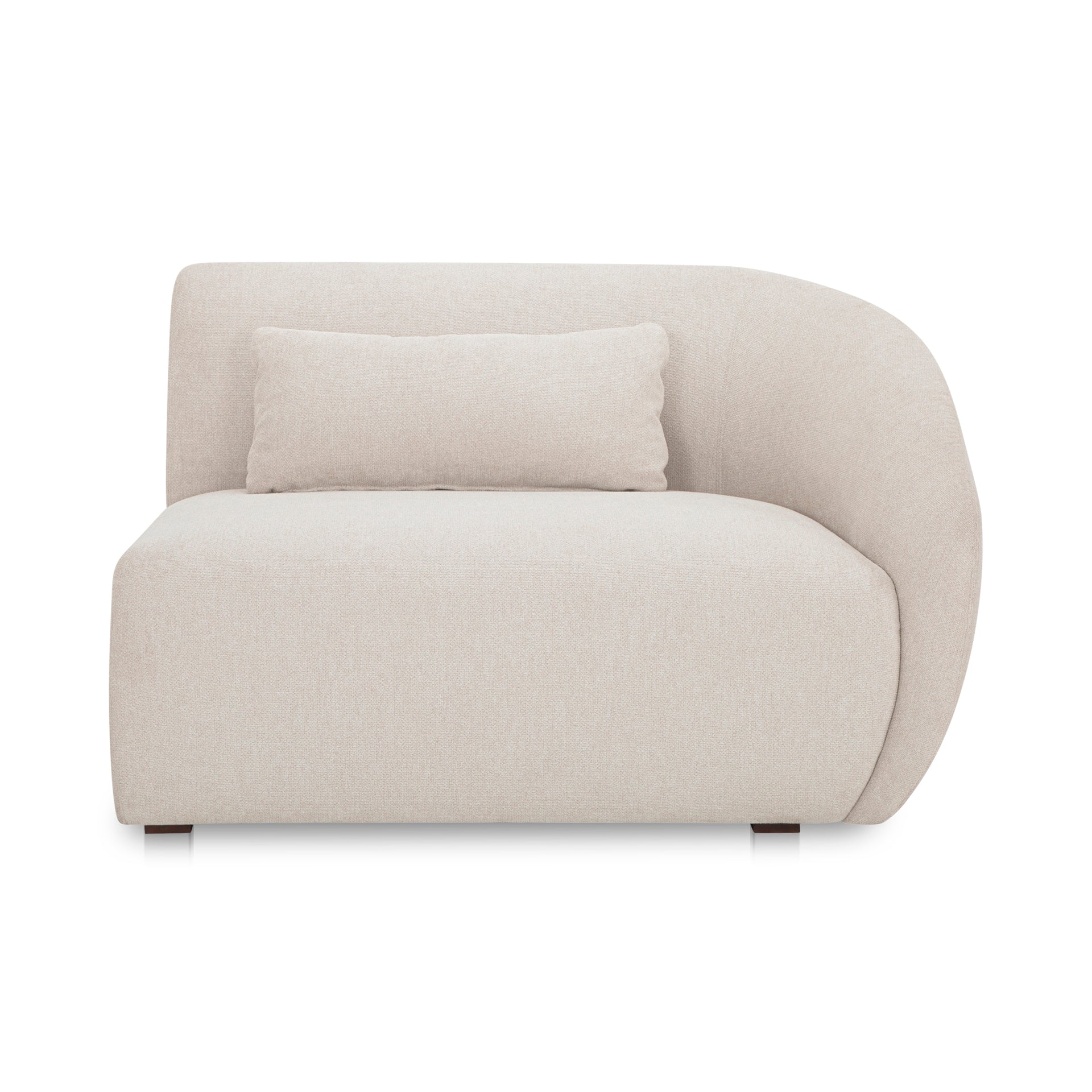 Emery Right Arm-Facing Chair, Contemporary Design, Warm White Upholstery