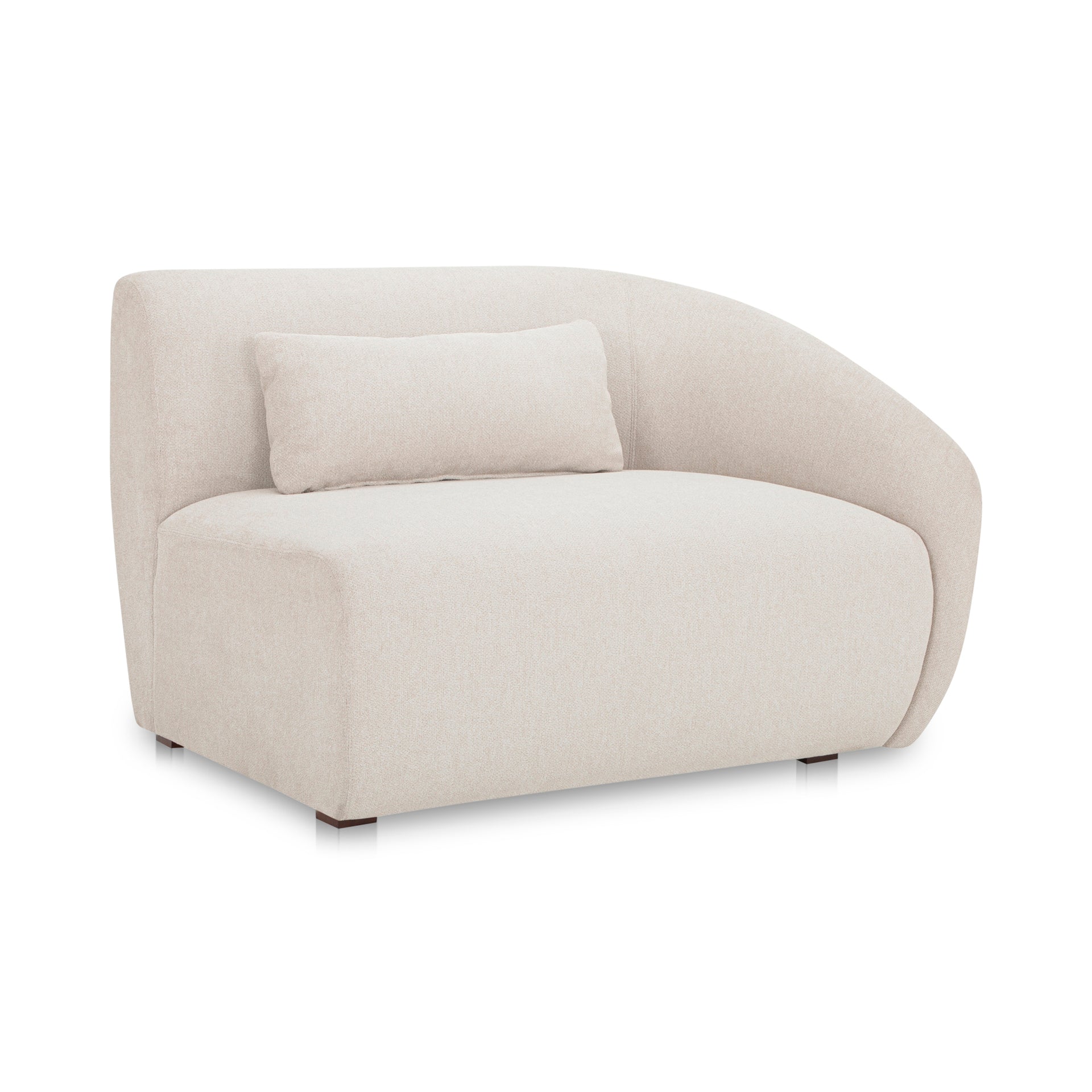 Emery Right Arm-Facing Chair, Contemporary Design, Warm White Upholstery