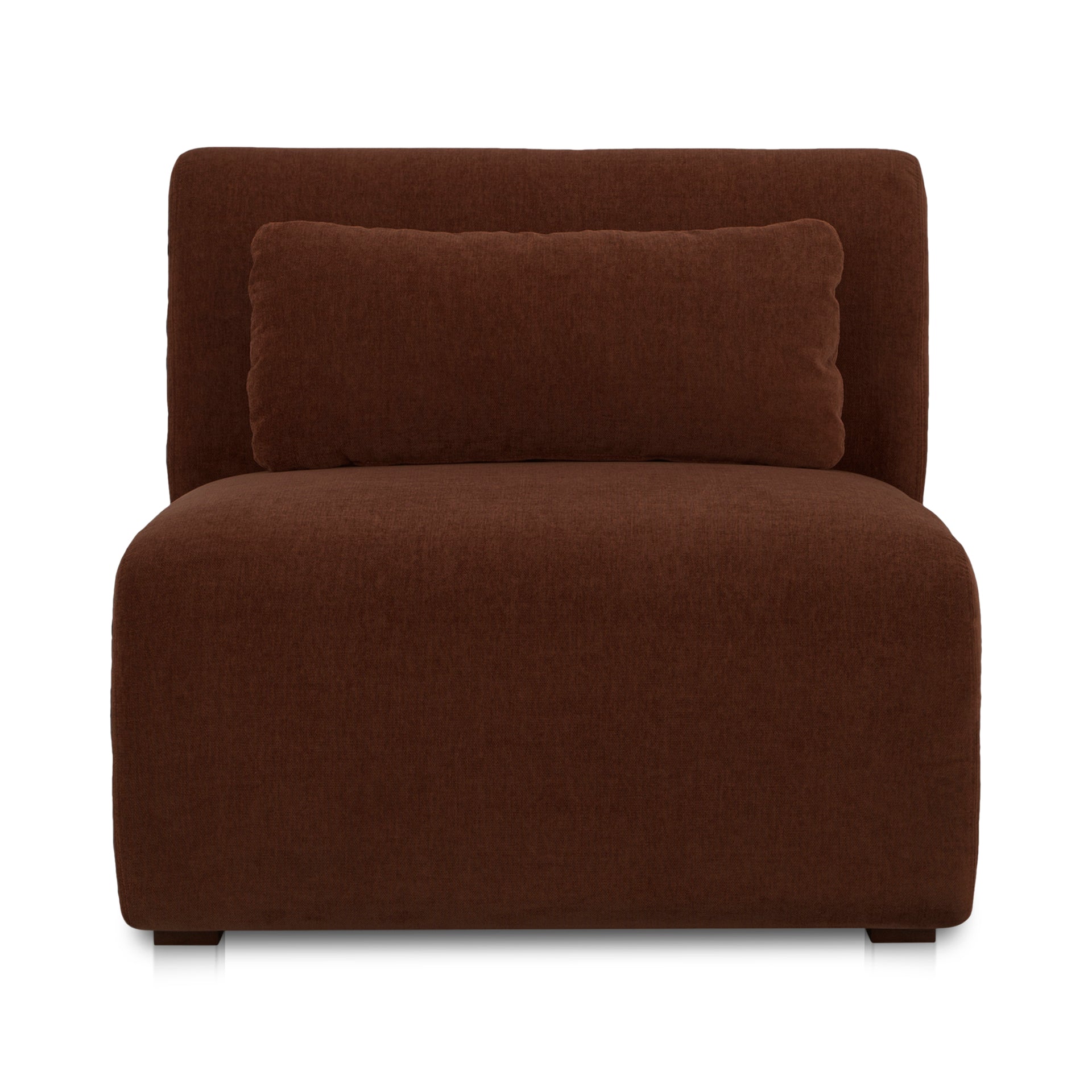 Emery Slipper Chair, Single-Seater, Contemporary Design, Chestnut Brown Upholstery