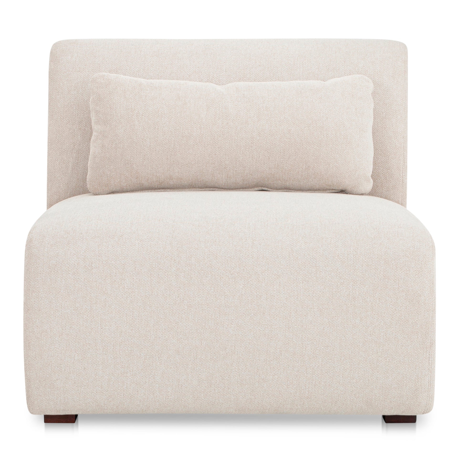 Emery Slipper Chair, Contemporary Design, Warm White Upholstery