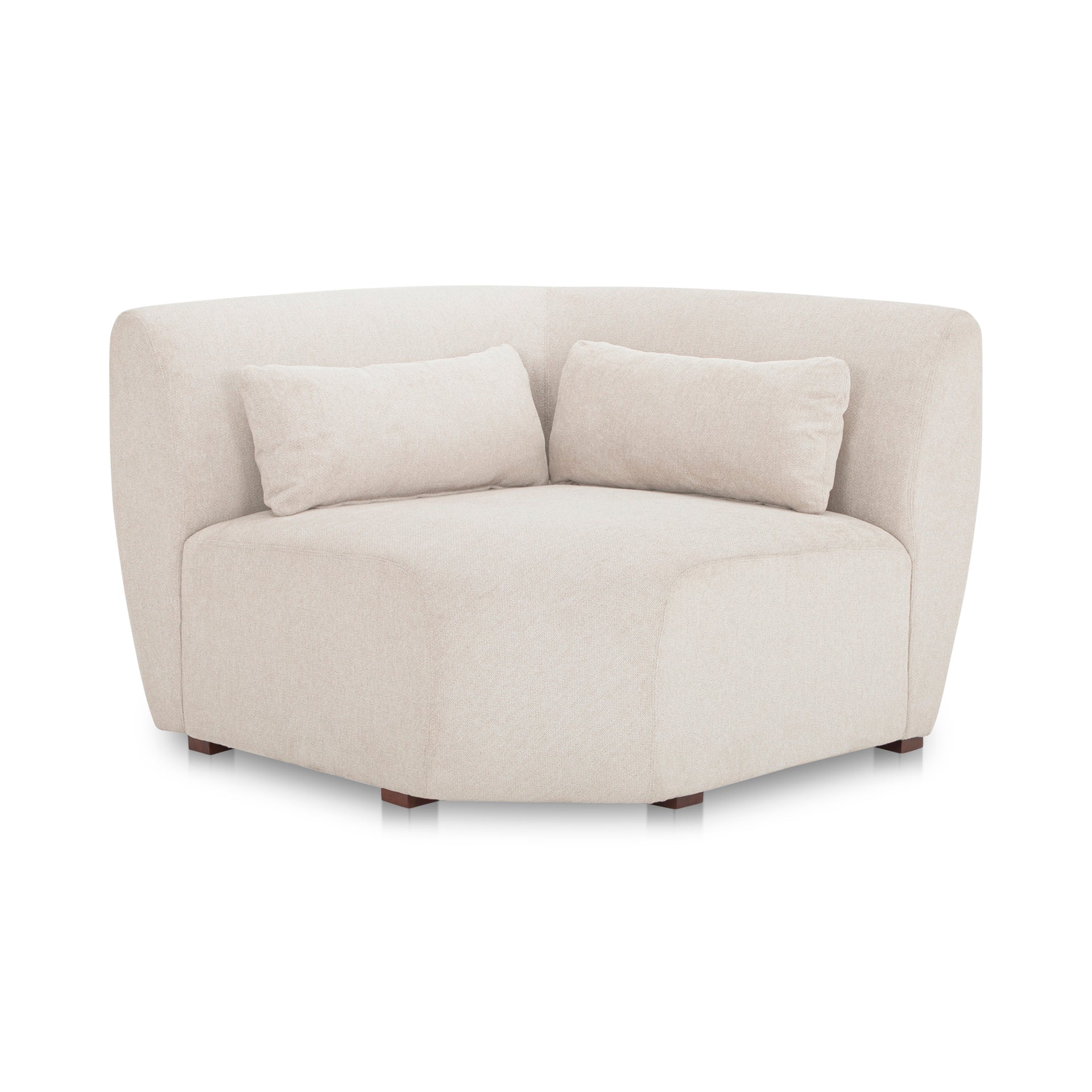 Emery Corner Chair, Contemporary Design, Warm White Upholstery