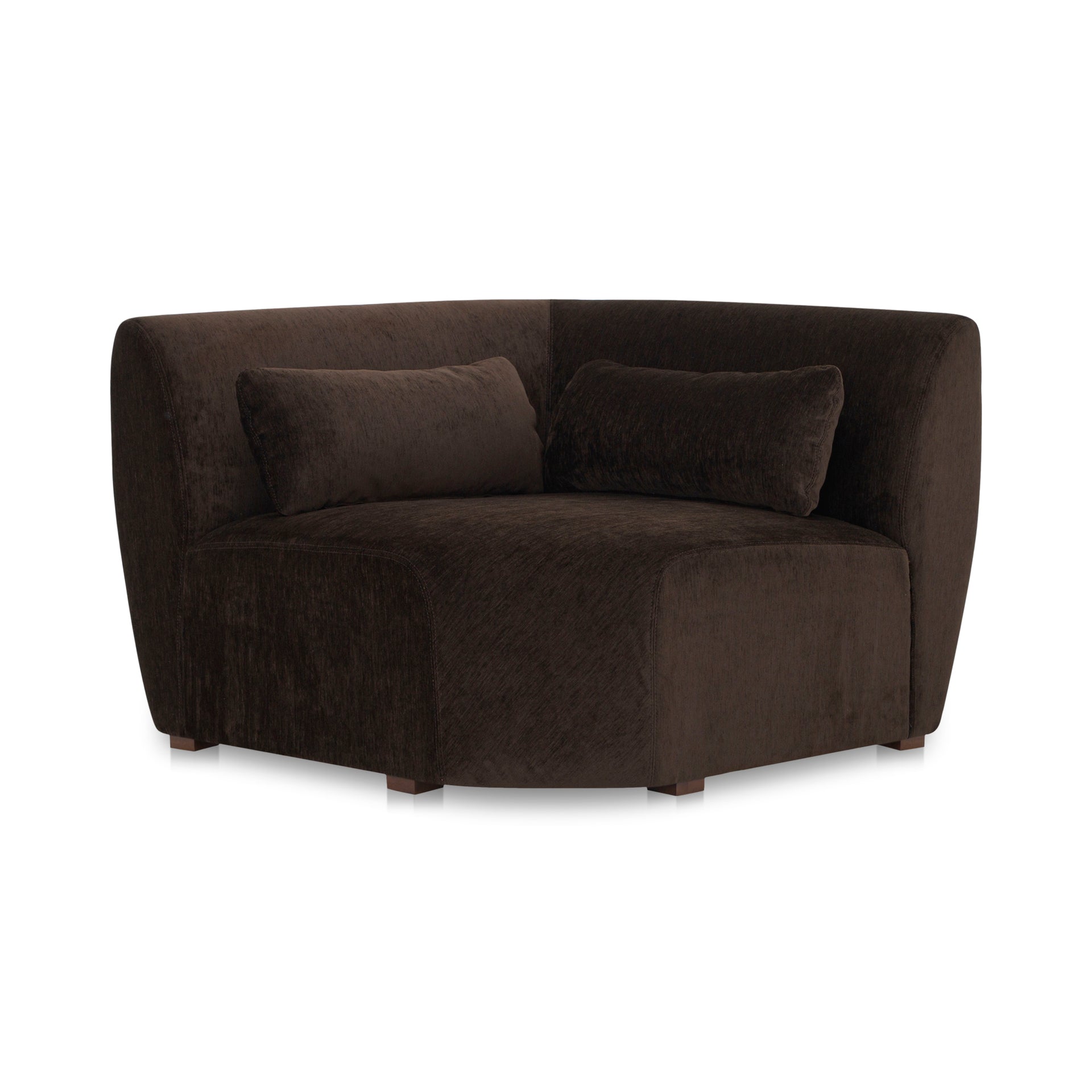 Emery Corner Chair, Contemporary Design, Espresso Brown Upholstery