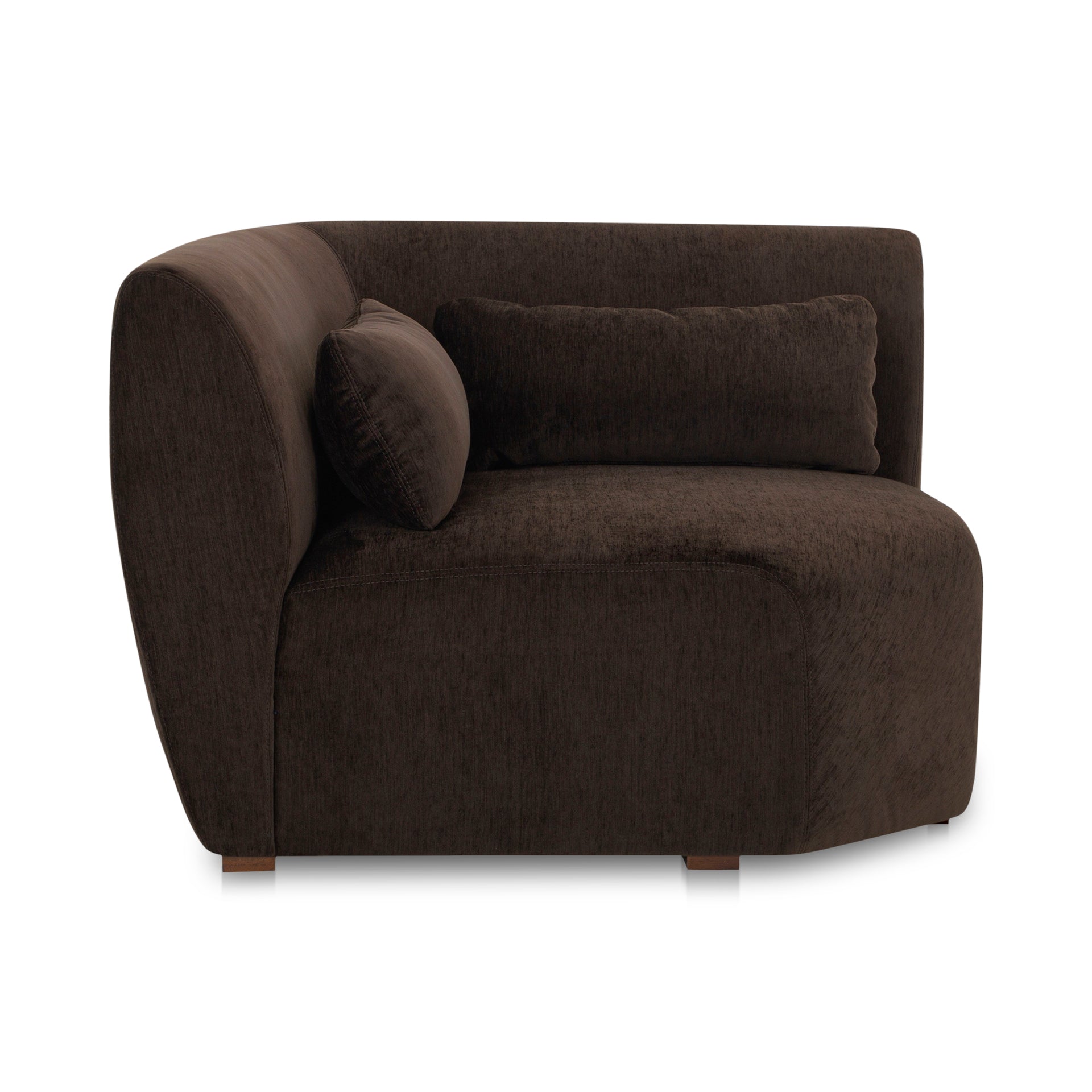 Emery Corner Chair, Contemporary Design, Espresso Brown Upholstery
