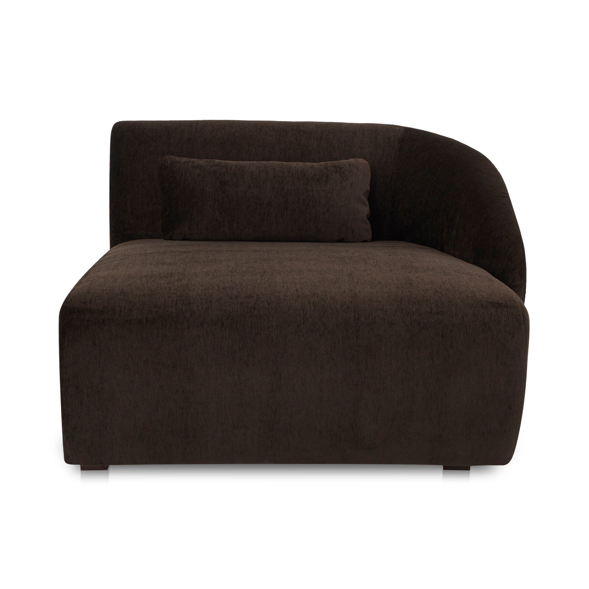 Emery Right Arm-Facing Chaise, Contemporary Design, Espresso Brown Upholstery