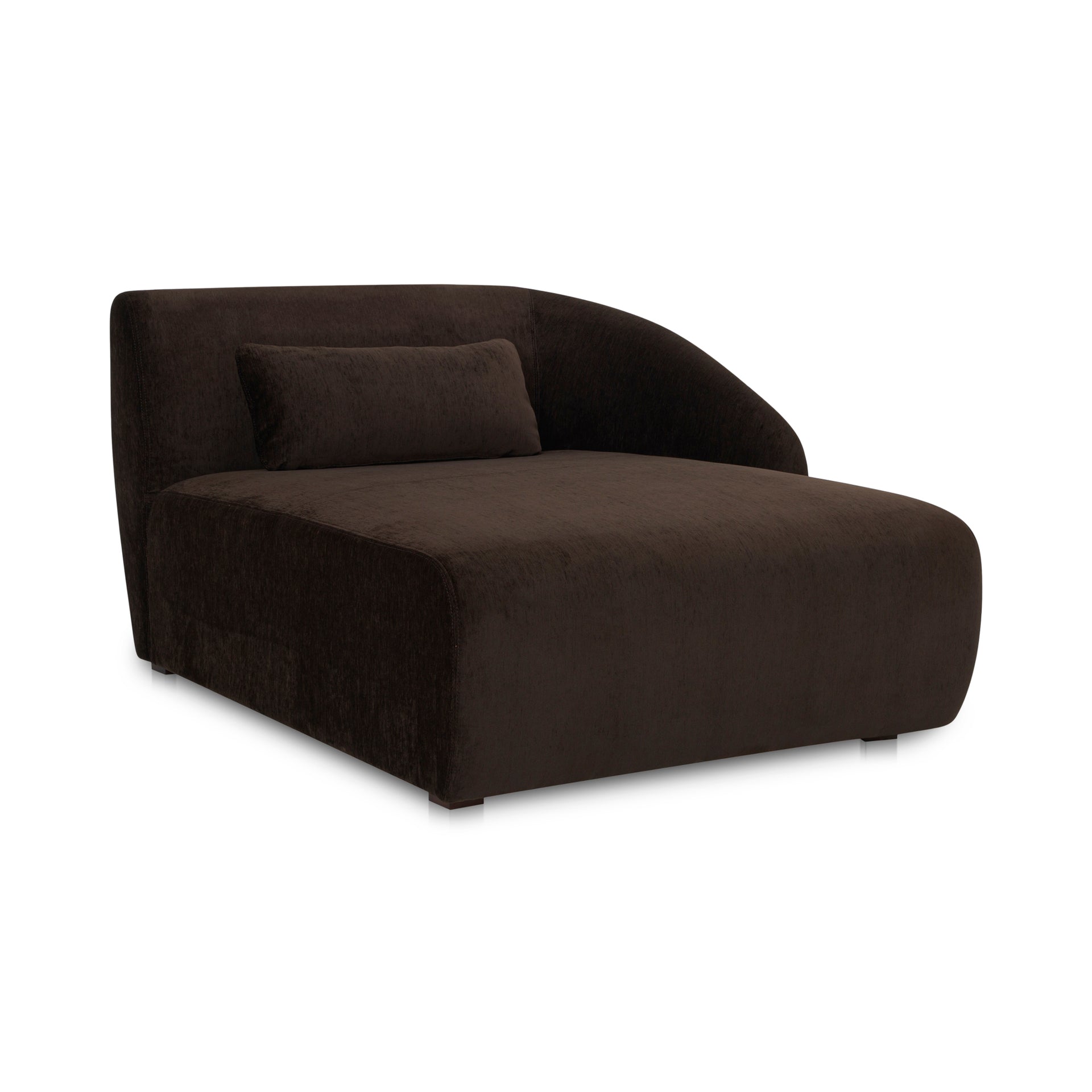 Emery Right Arm-Facing Chaise, Contemporary Design, Espresso Brown Upholstery