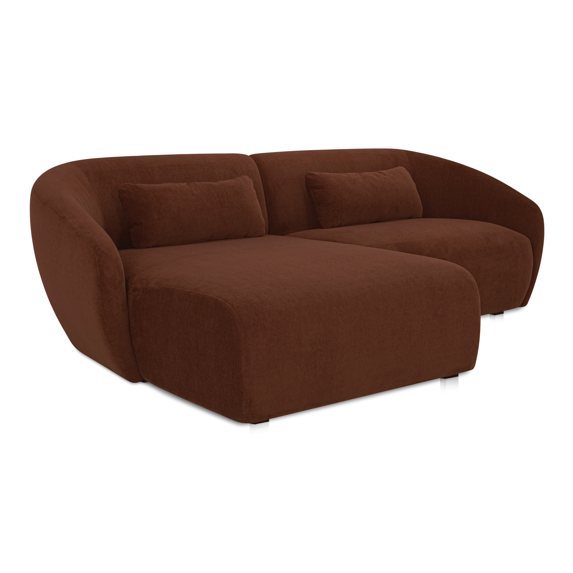 Emery Nook Modular Sectional Left, 3-Seater, Contemporary Design, Chestnut Brown Upholstery