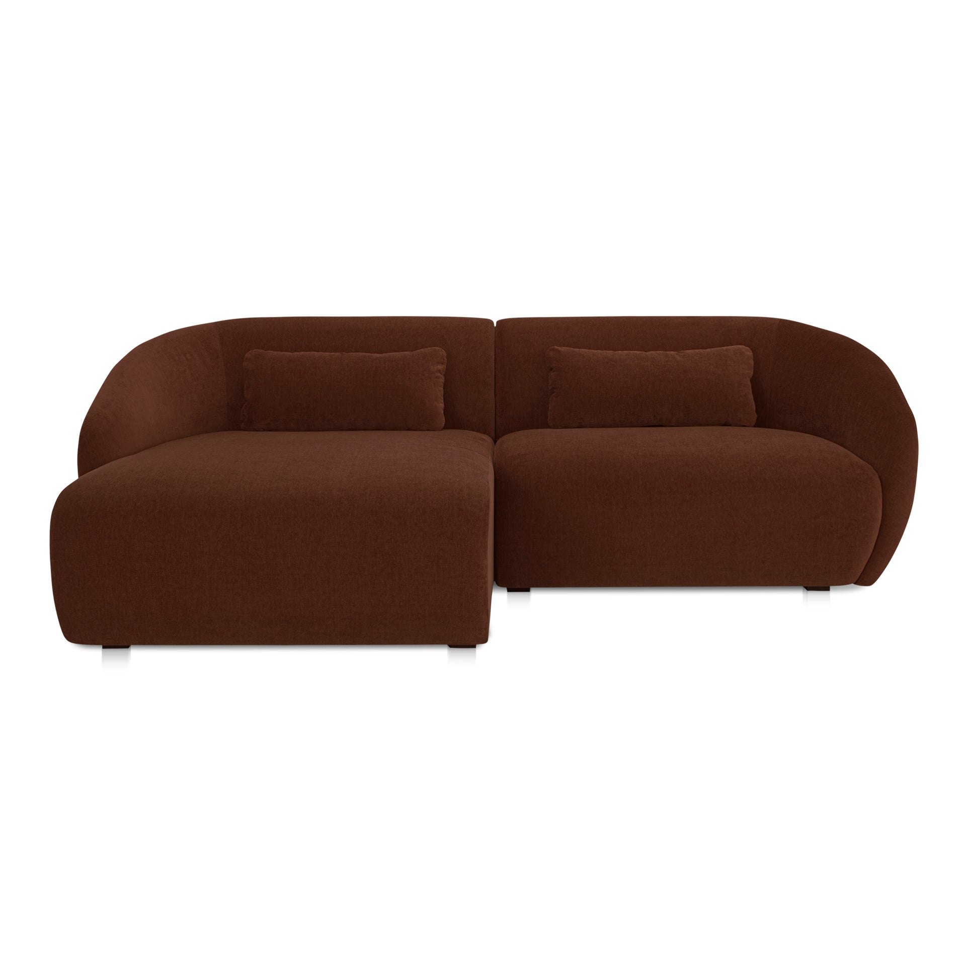 Emery Nook Modular Sectional Left, 3-Seater, Contemporary Design, Chestnut Brown Upholstery