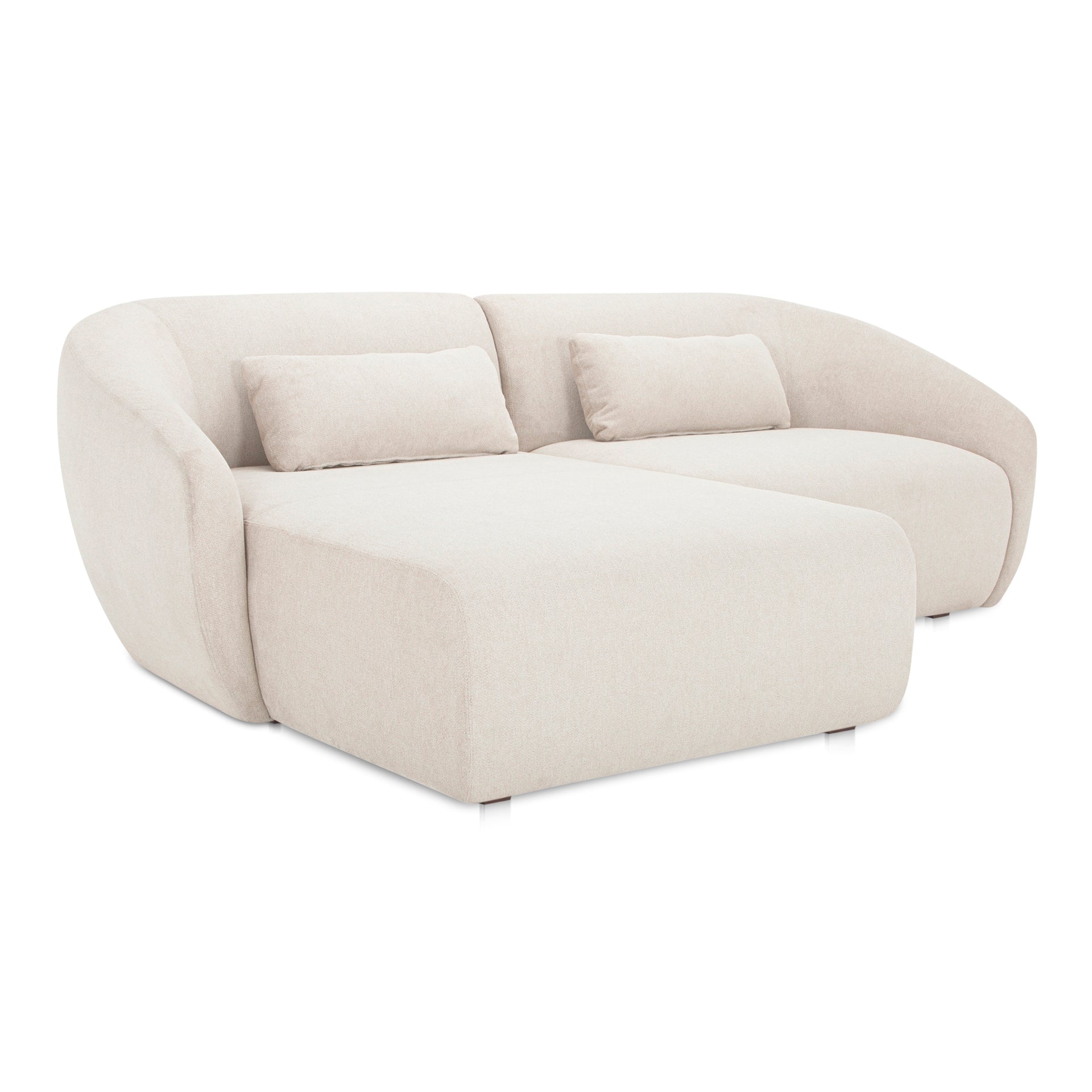 Emery Nook Modular Sectional Left, 3-Seater, Contemporary Design, Warm White Upholstery