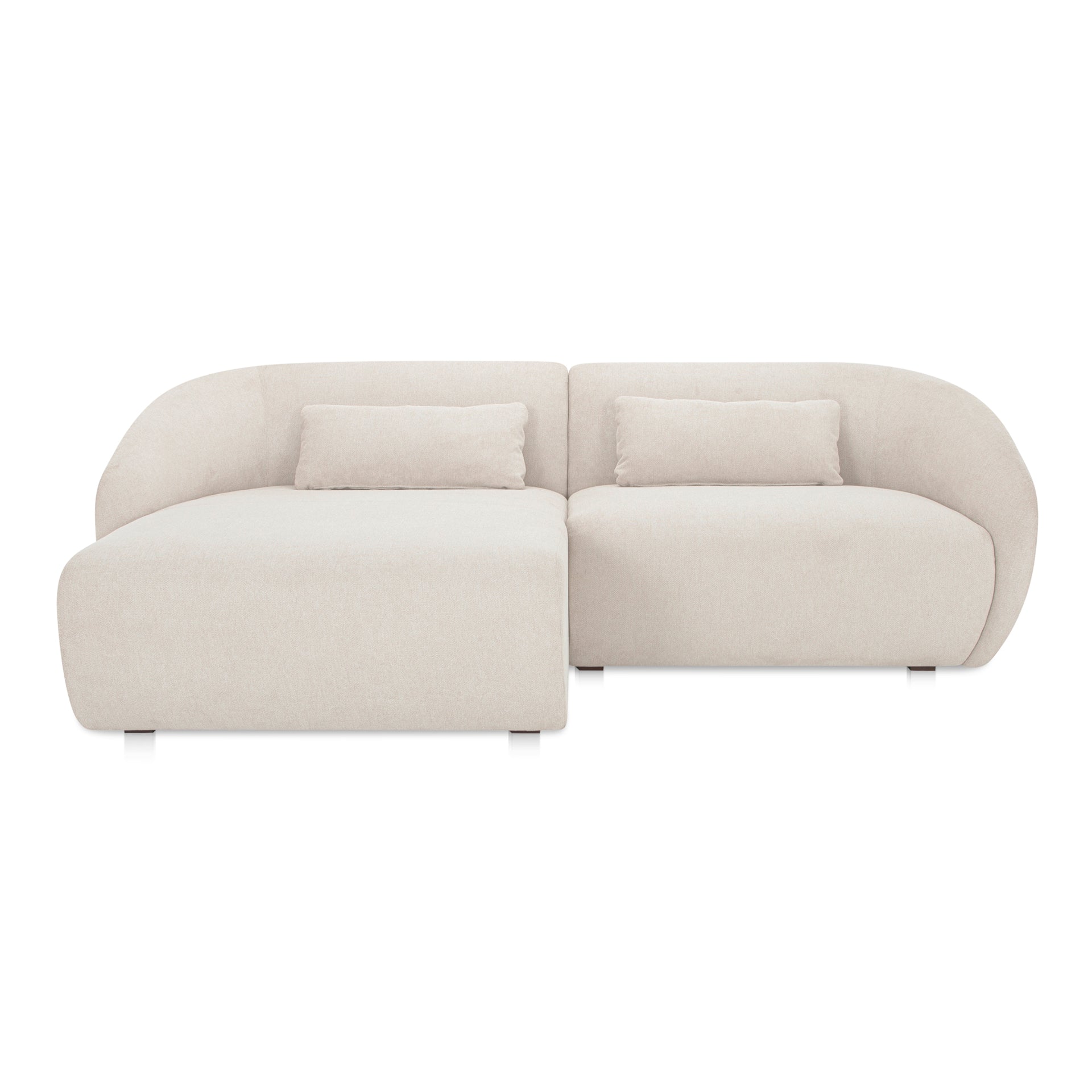 Emery Nook Modular Sectional Left, 3-Seater, Contemporary Design, Warm White Upholstery