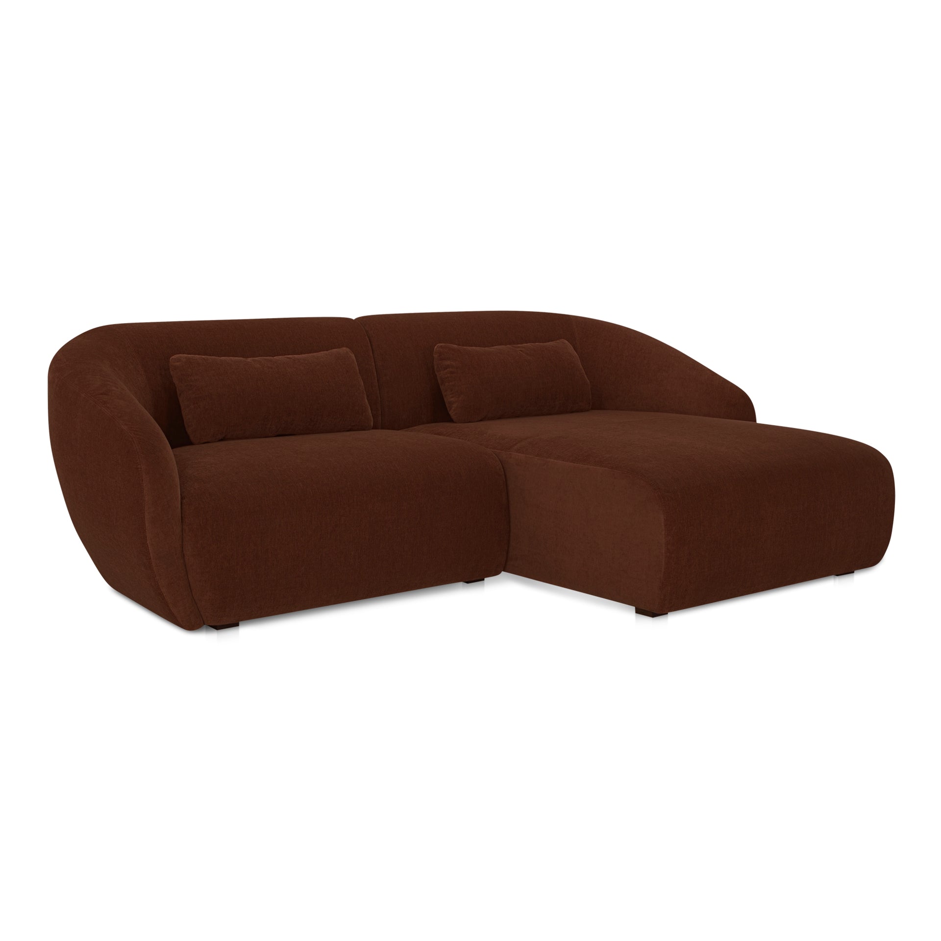 Emery Nook Modular Sectional Right, 3-Seater, Contemporary Design, Chestnut Brown Upholstery