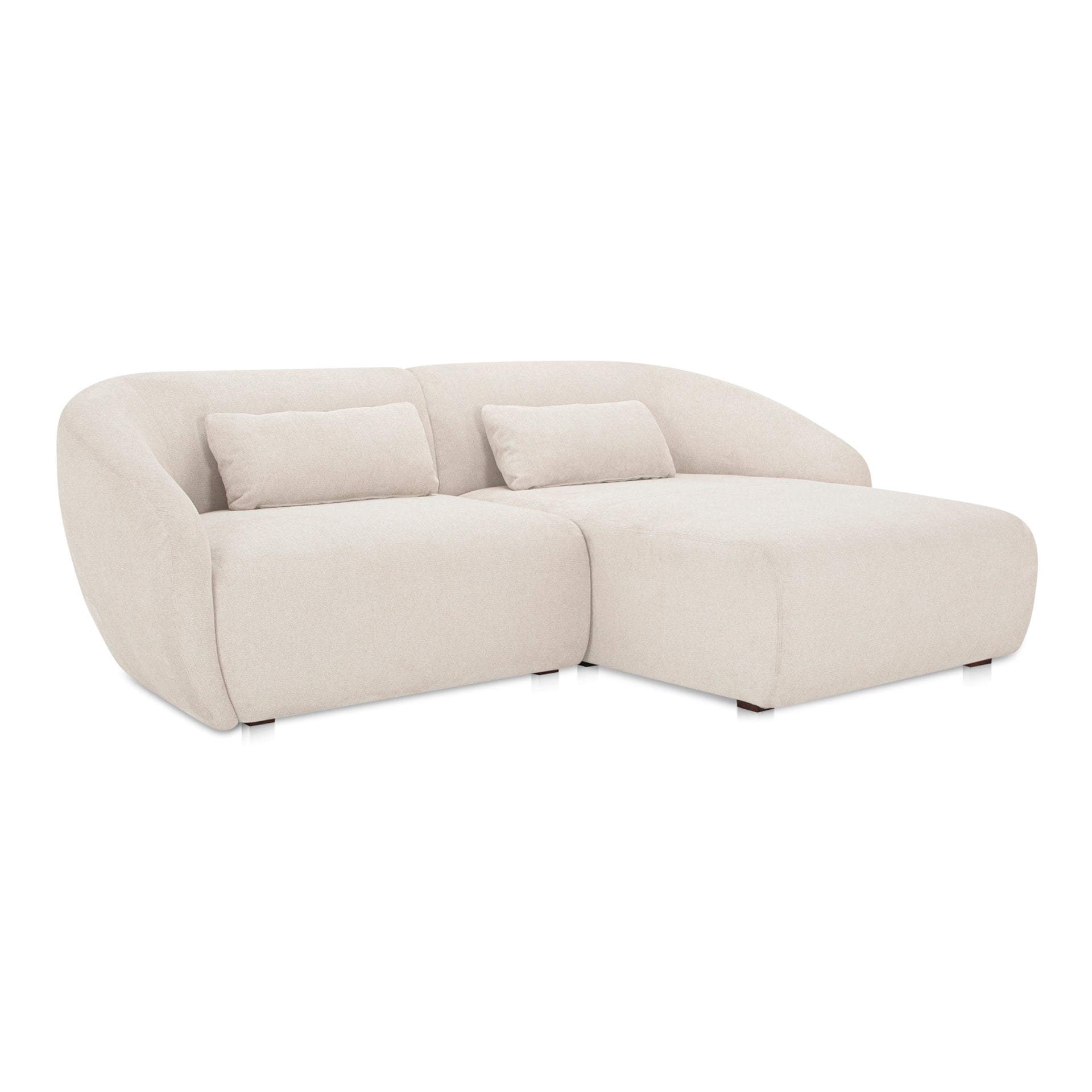 Emery Nook Modular Sectional Right, 3-Seater, Contemporary Design, Warm White Upholstery