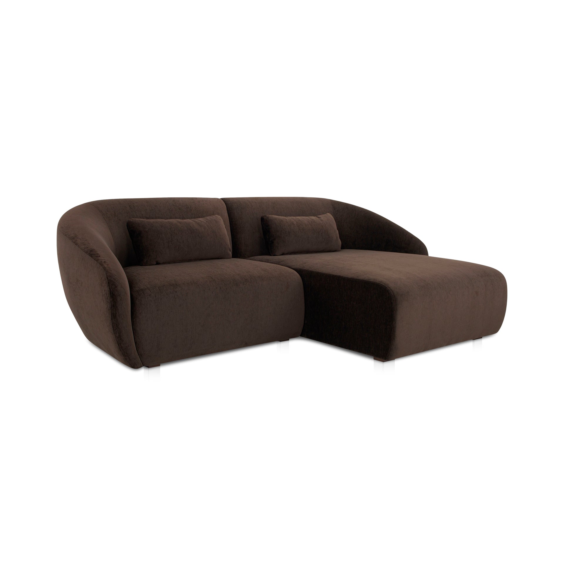 Emery Nook Modular Sectional Right, 3-Seater, Contemporary Design, Espresso Brown Upholstery