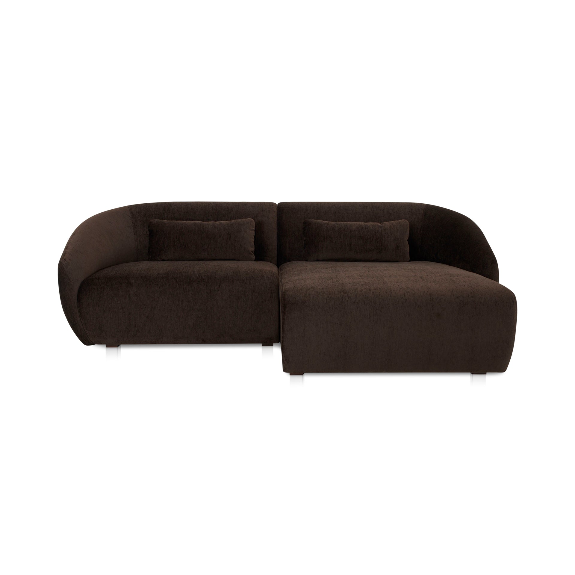 Emery Nook Modular Sectional Right, 3-Seater, Contemporary Design, Espresso Brown Upholstery