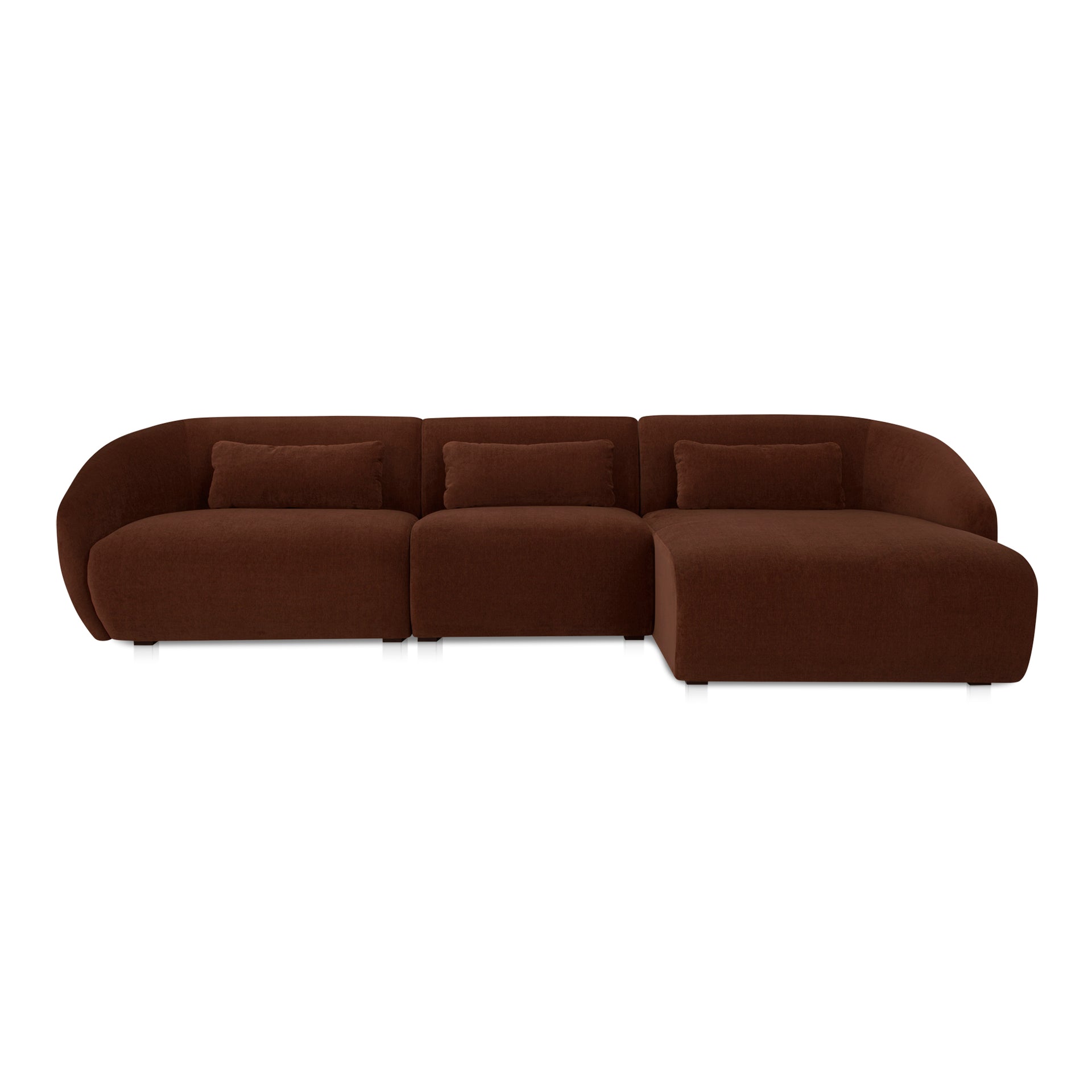 Emery Lounge Modular Sectional Right, 4-Seater, Contemporary Design, Chestnut Brown Upholstery