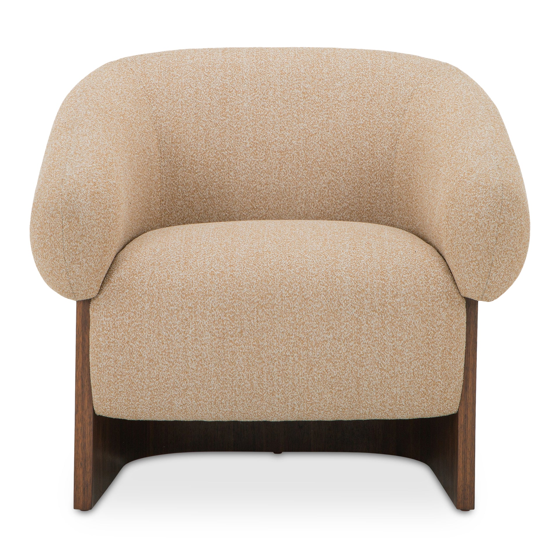Galadric Accent Chair, Curved Back, Wide Seat, Flecked Micro Bouclé Upholstery, Flecked Tan