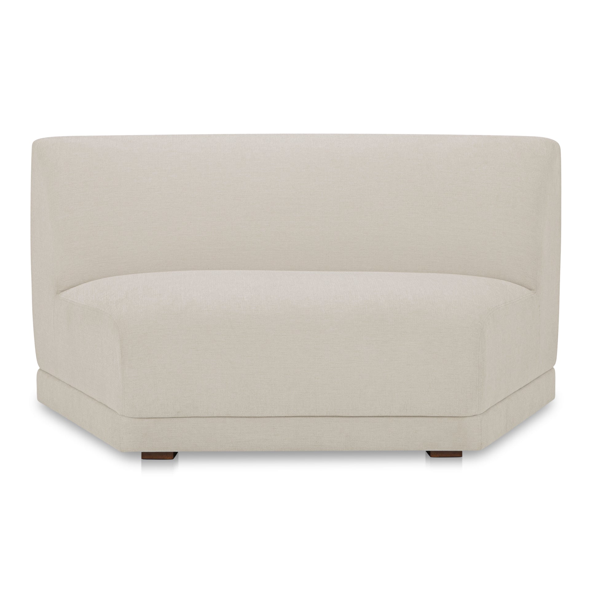 Solace Wedge Slipper Chair, Contemporary Modular Design, Deep Foam & Fiber Cushioning, Plinth Base, White