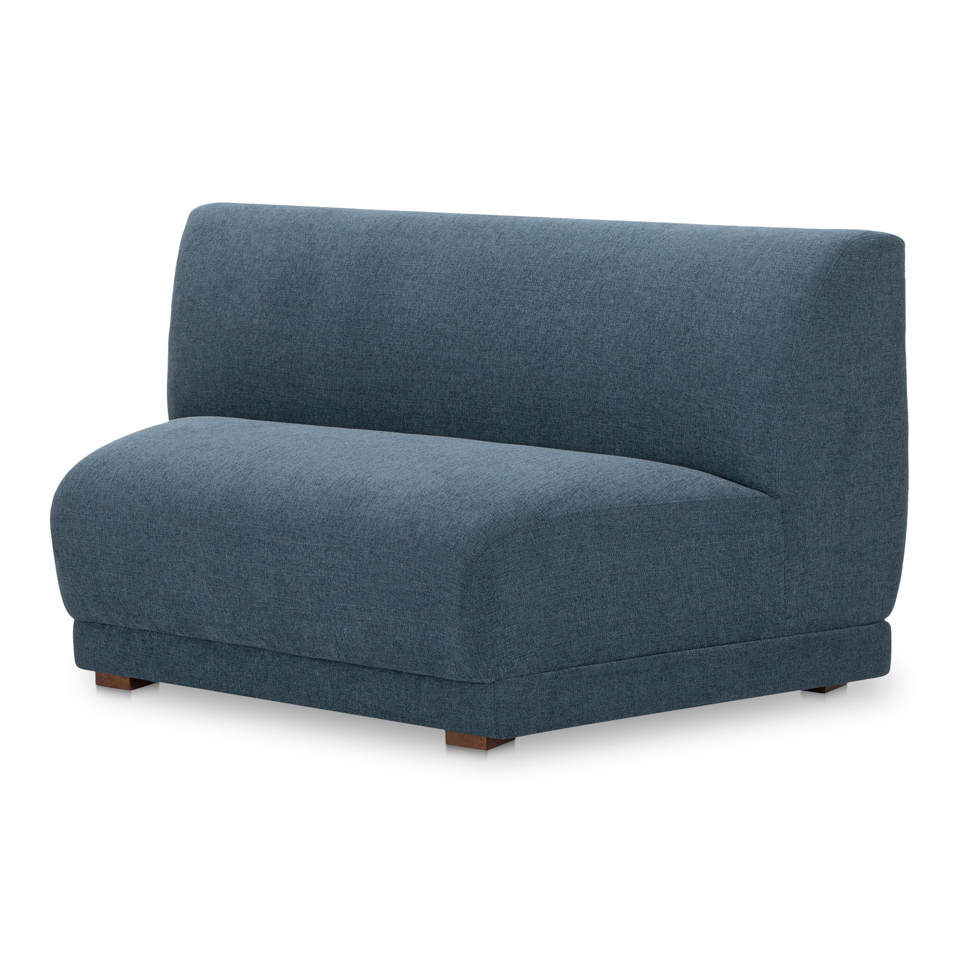 Solace Wedge Slipper Chair, Contemporary Modular Design, Deep Foam & Fiber Cushioning, Plinth Base, Deep Blue