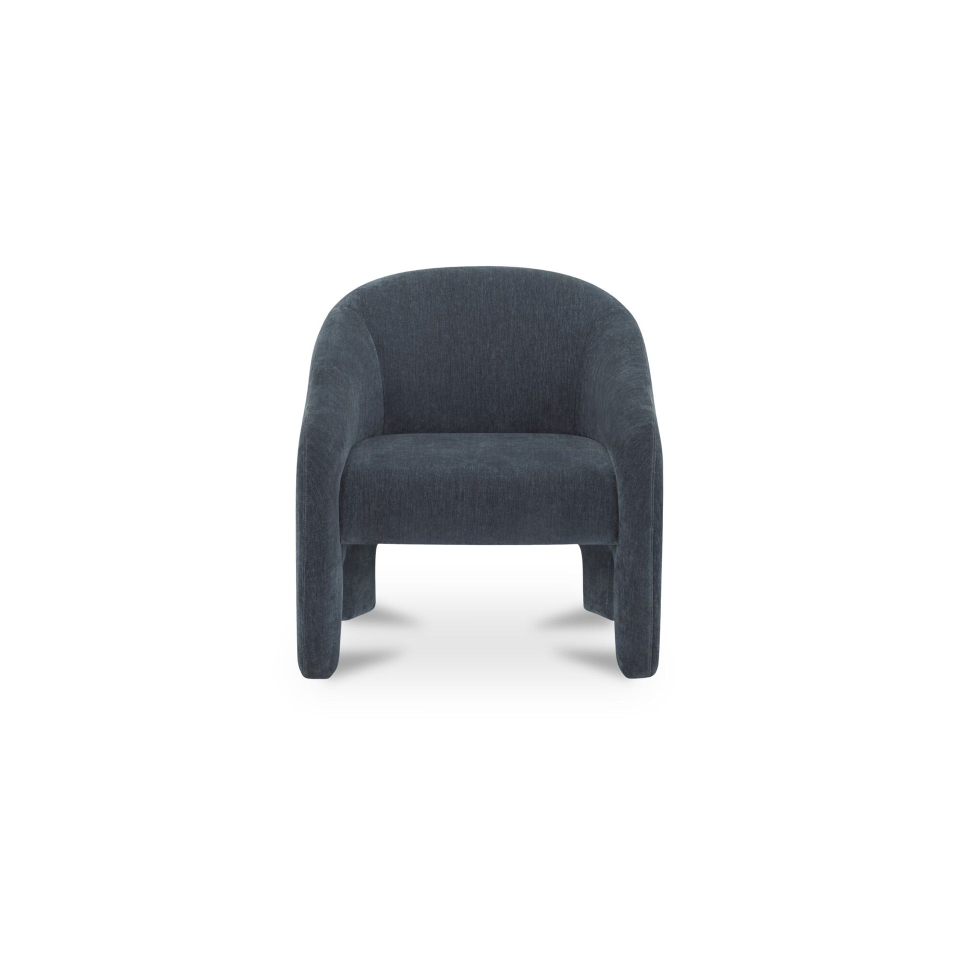 Maelor Accent Chair, Curved High-Back Recycled-Blend Polyester Upholstery, Velvet-Feel, Slate Blue
