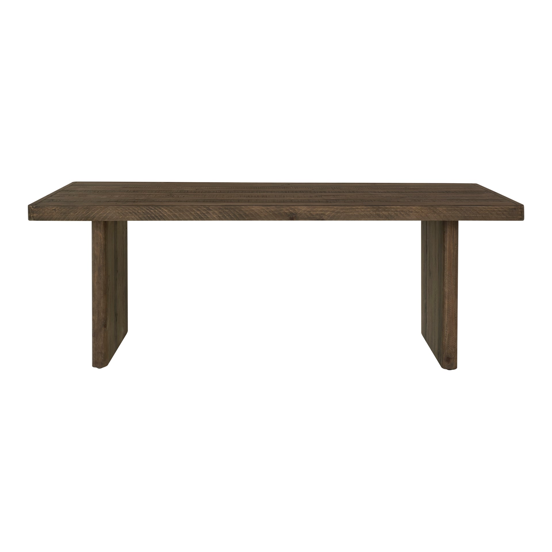 Brannon Dining Table, Solid Pinewood, Driftwood Finish, Seats 8, Rustic Brown