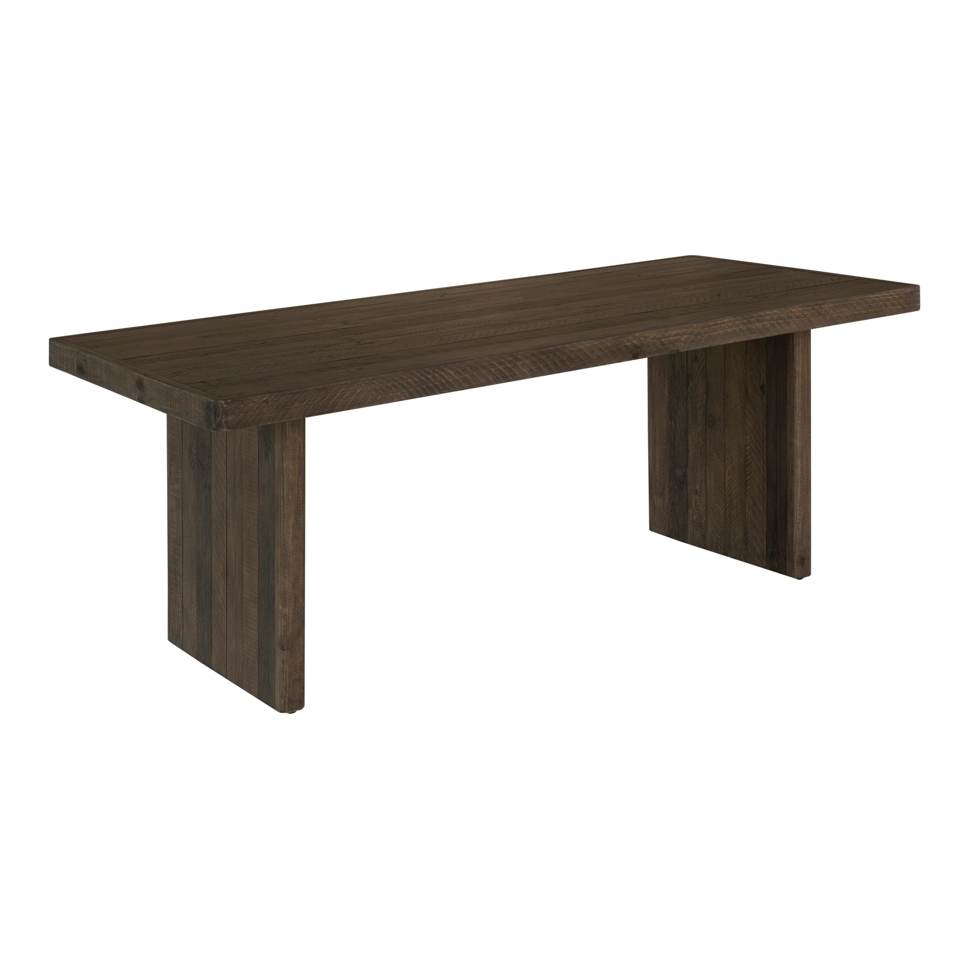 Brannon Dining Table, Solid Pinewood, Driftwood Finish, Seats 8, Rustic Brown