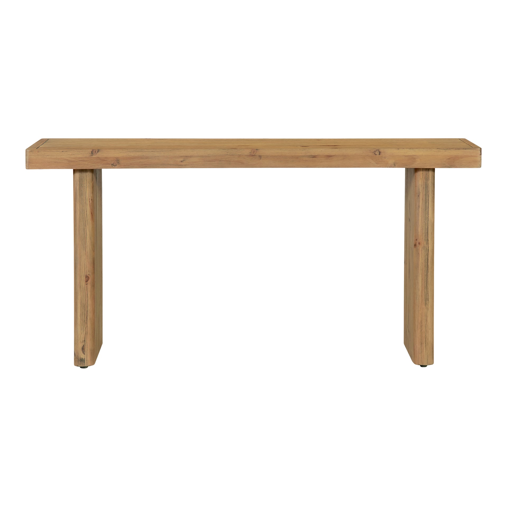 Brannon Console Table, Solid Pinewood, Rustic Blonde Finish, Natural Grain Variation