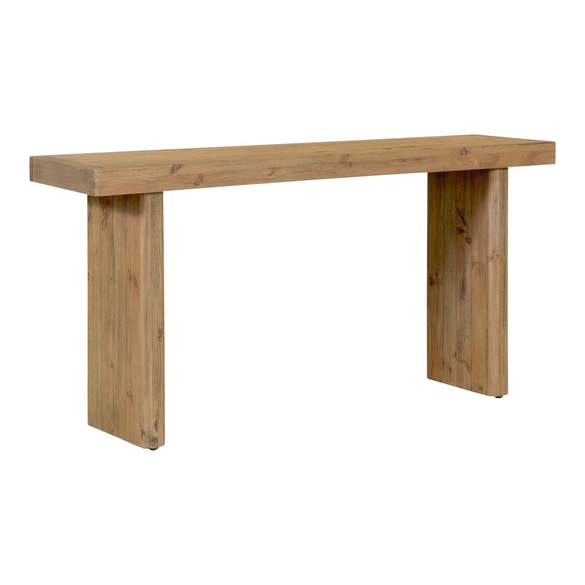Brannon Console Table, Solid Pinewood, Rustic Blonde Finish, Natural Grain Variation
