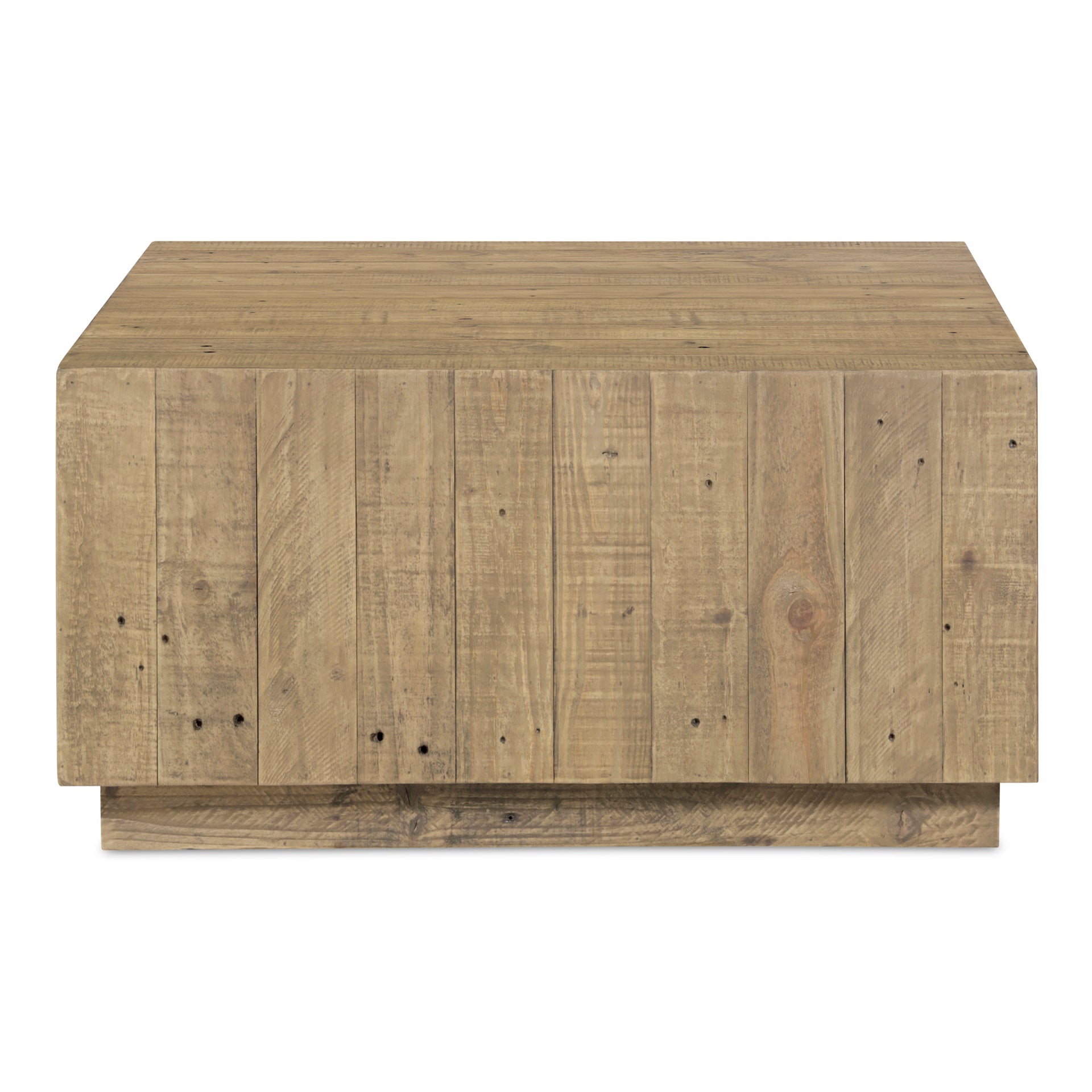 Niall, Rustic Coffee Table Square Shape Reclaimed Pine, Brown