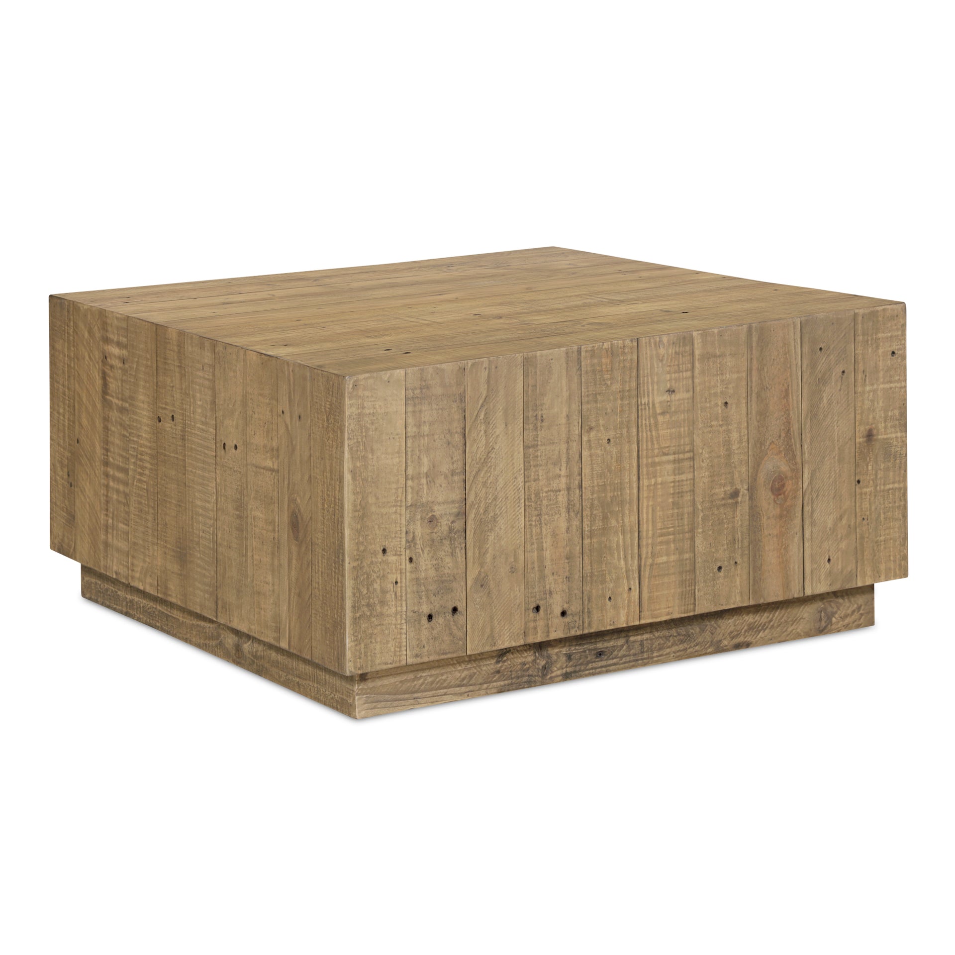 Niall, Rustic Coffee Table Square Shape Reclaimed Pine, Brown