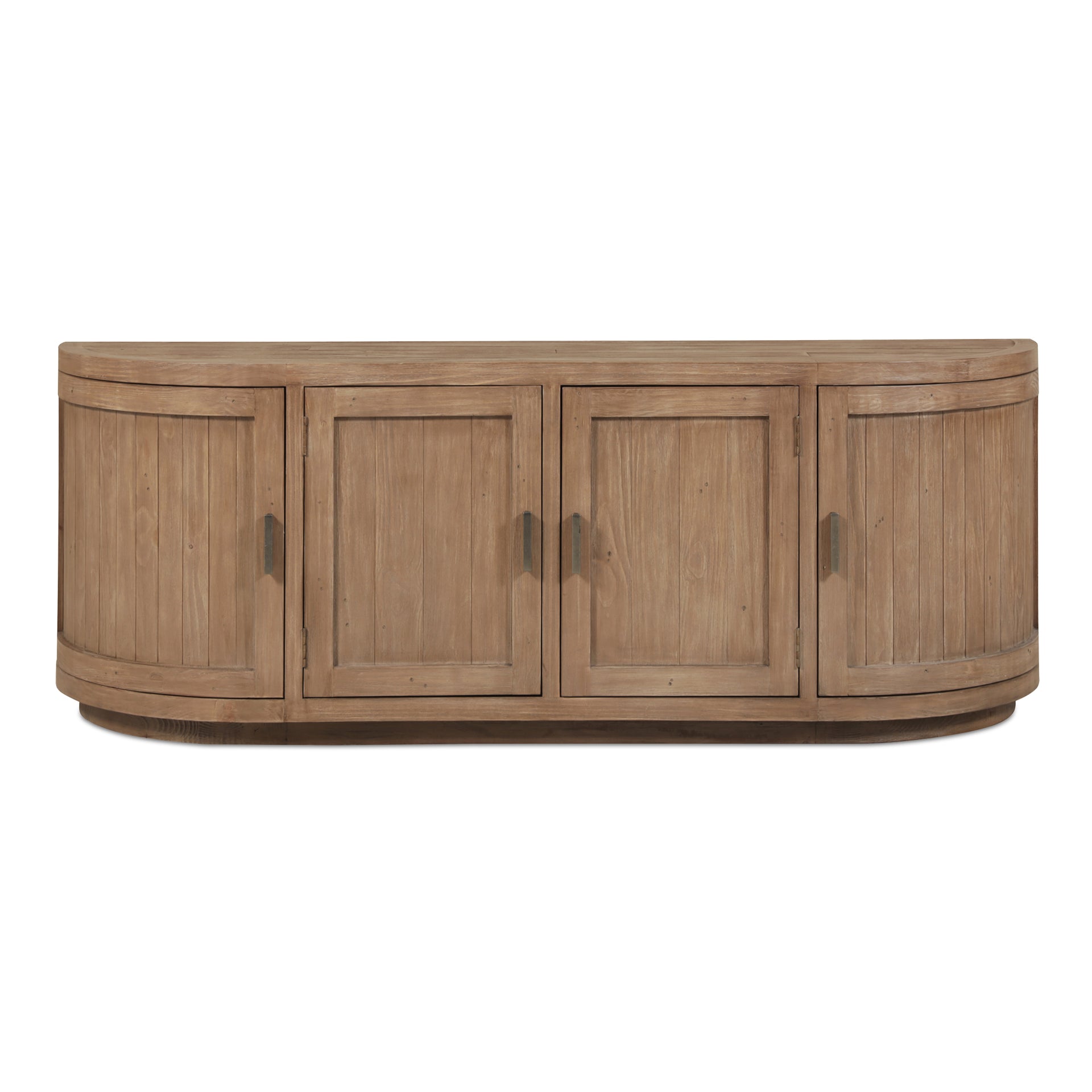 Cameron Media Cabinet, Rustic Freeform with Curved Doors, Reclaimed Pine and Plywood, Brown