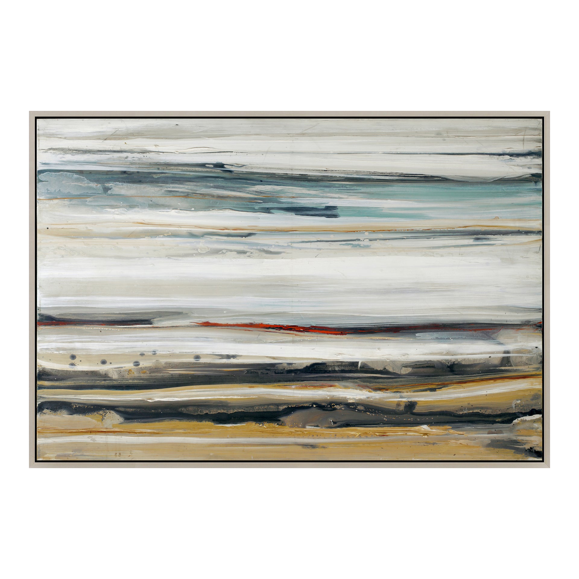 Ness Hand-Painted Acrylic on Canvas, Abstract Swathes of Color, Wood Stretchers, Multi