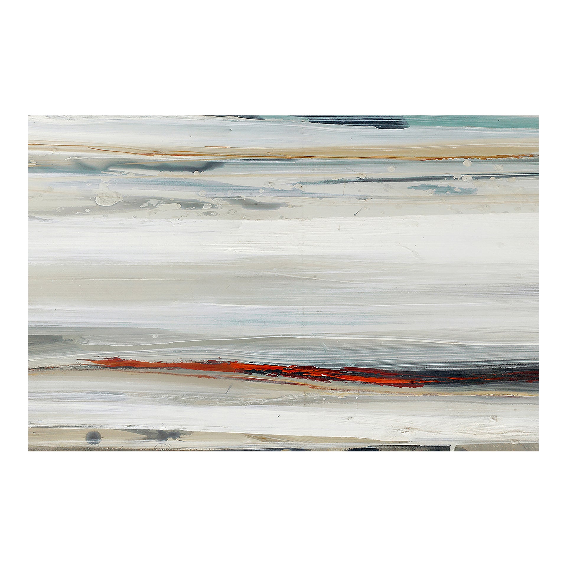Ness Hand-Painted Acrylic on Canvas, Abstract Swathes of Color, Wood Stretchers, Multi
