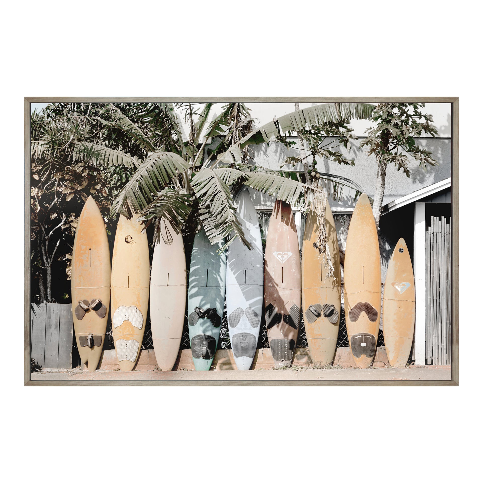 Justin Wall Decor, Relaxed Beach Scene Ink Art, Contemporary Surf-Inspired Canvas Print, Modern Home Accent