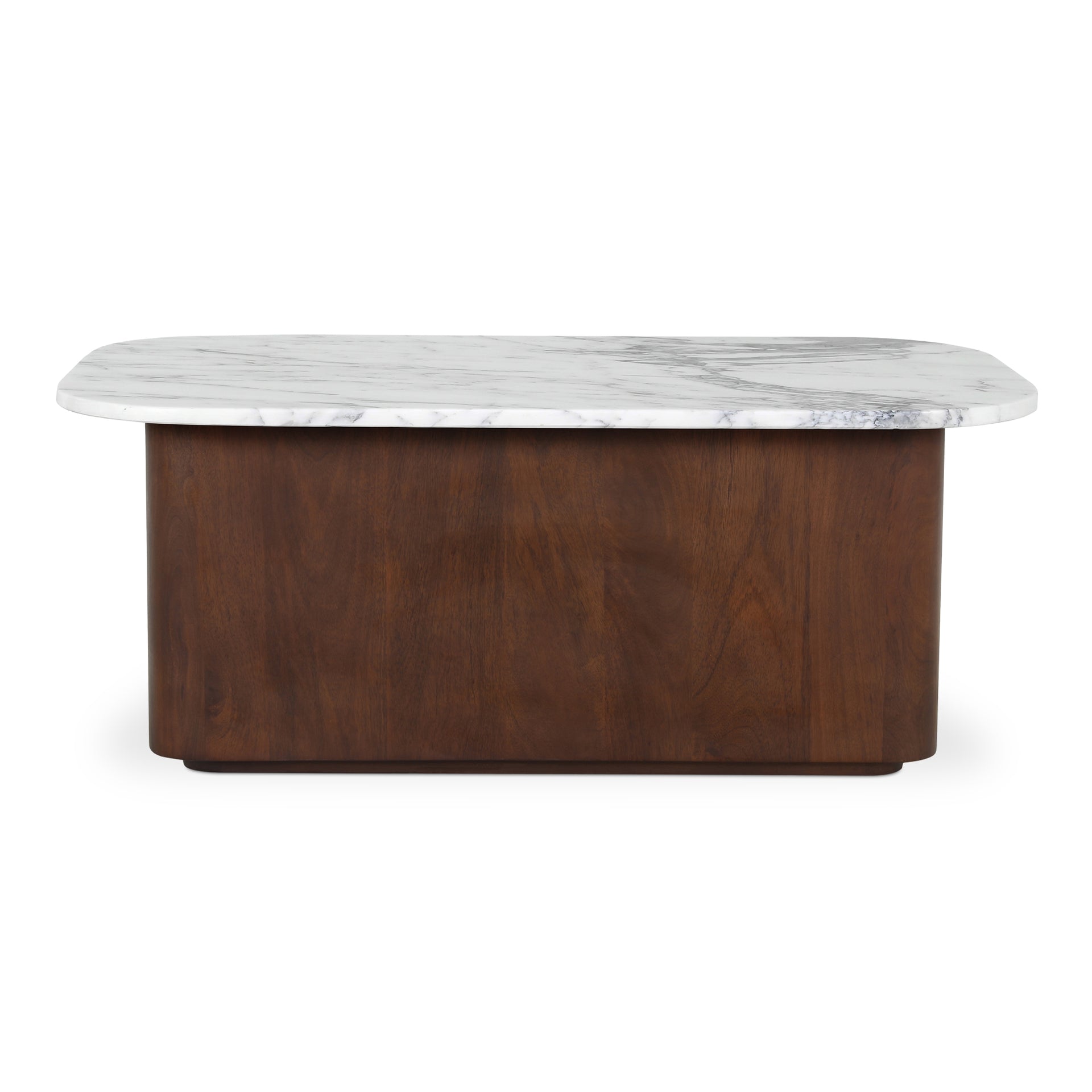 Yale Coffee Table, Italian Calacatta Marble Top, Mango Wood Base, White