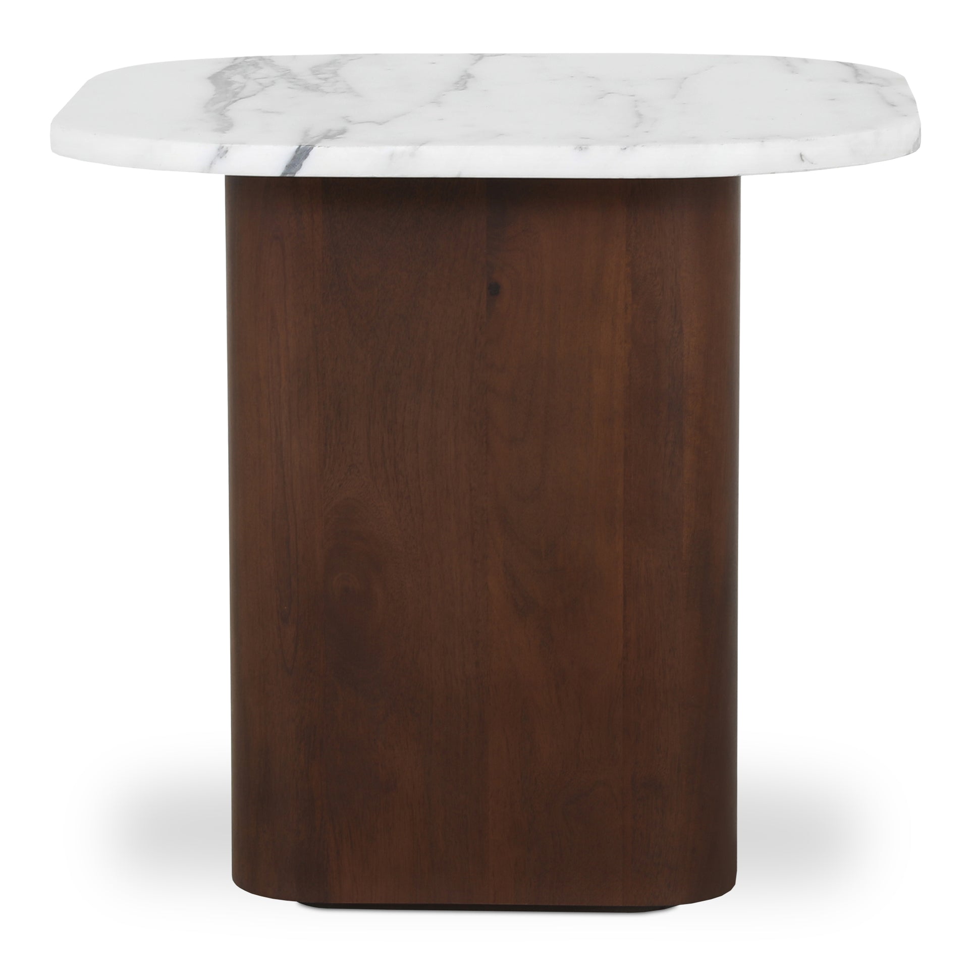 Yale Accent Table, Italian Calacatta Marble, Mango Wood Base, White