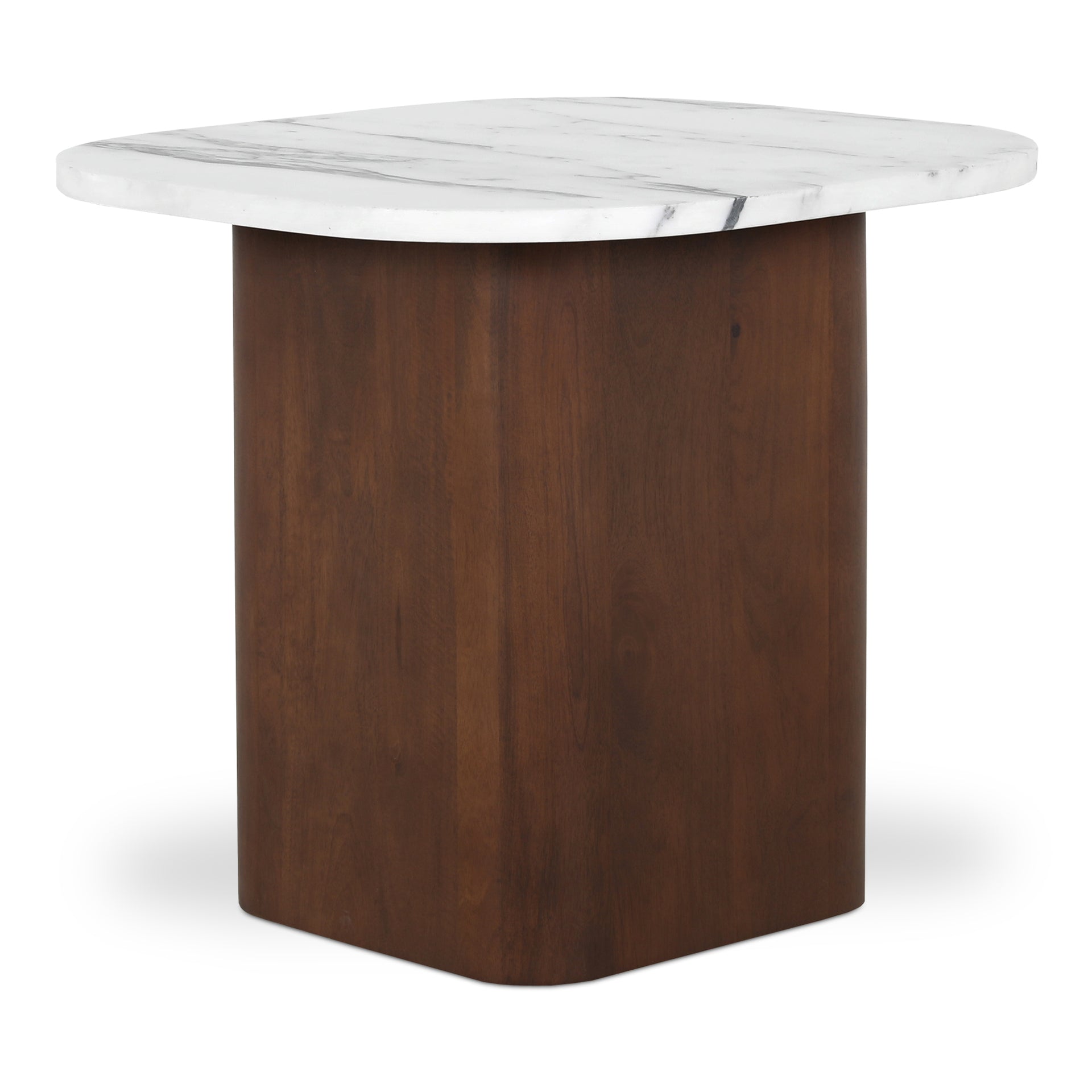 Yale Accent Table, Italian Calacatta Marble, Mango Wood Base, White