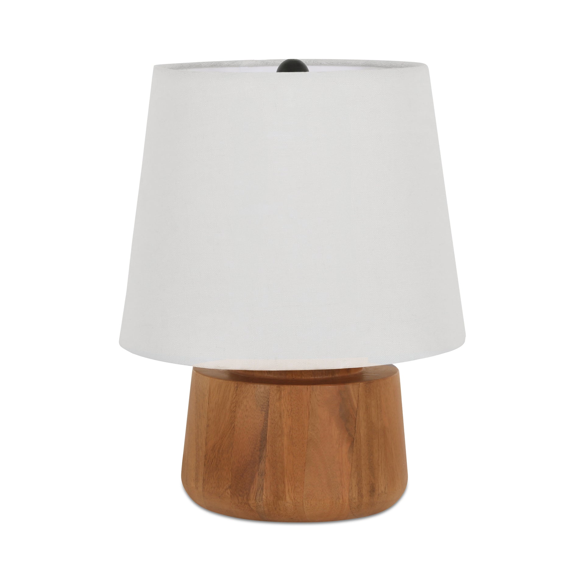 Romilly Table Lamp, Solid Mango Wood Base, Natural Fabric Shade, E26 Bulb, Brown