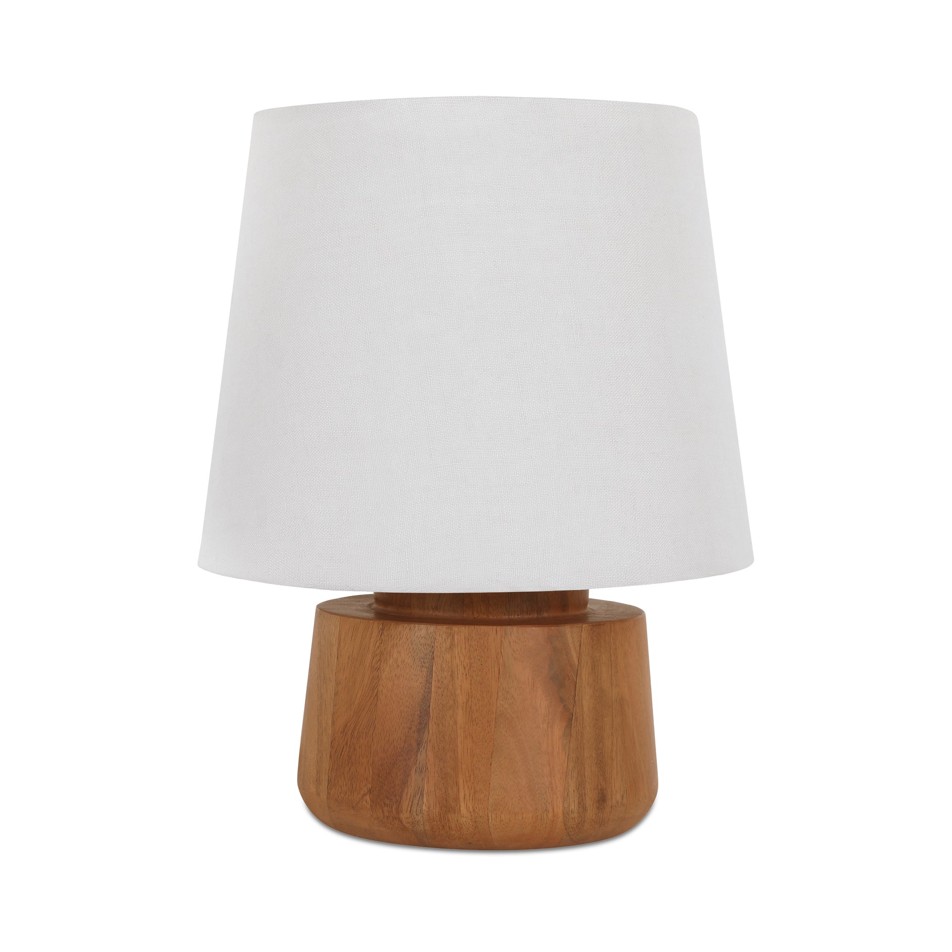 Romilly Table Lamp, Solid Mango Wood Base, Natural Fabric Shade, E26 Bulb, Brown