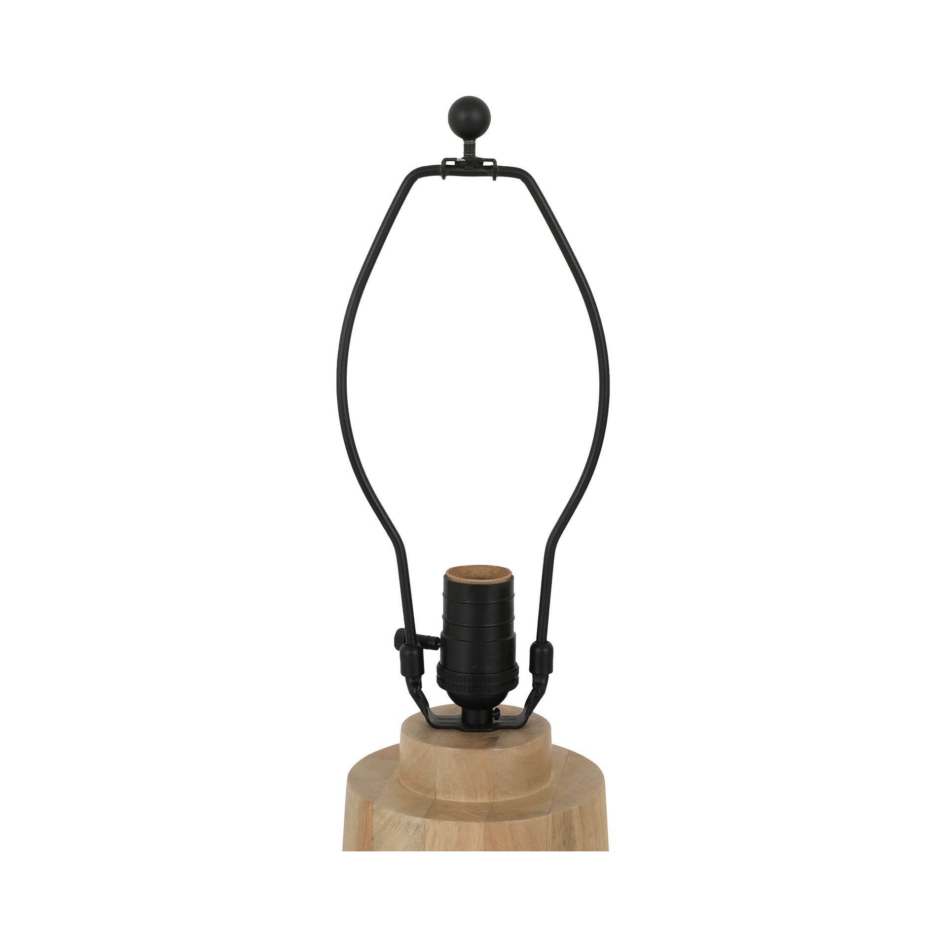 Antonella Table Lamp, Solid Mango Wood Base, Natural Fabric Shade, E26 Bulb, Natural