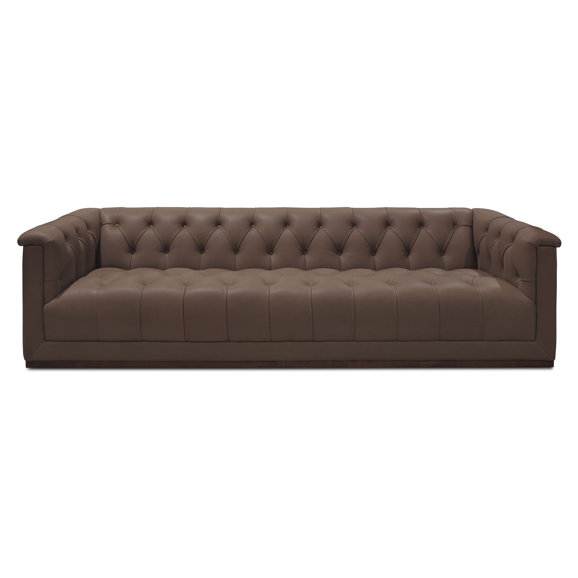 Marius Sofa, Rectilinear, Top Grain Leather, Matte Finish Three-Seater Cool Brown