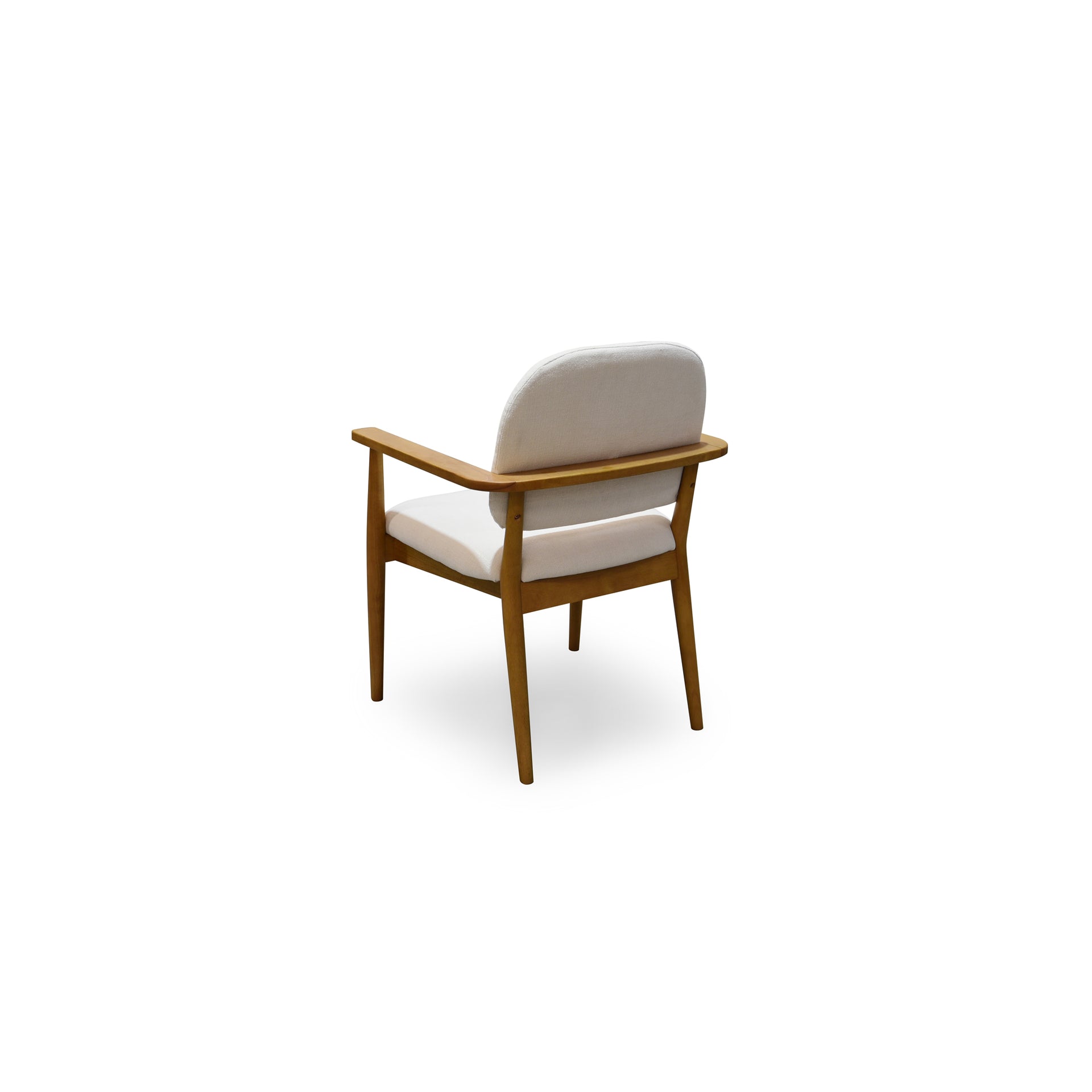 Nayara Dining Chair, Continuous Frame Polyester Upholstery with Rubberwood Legs, Cream