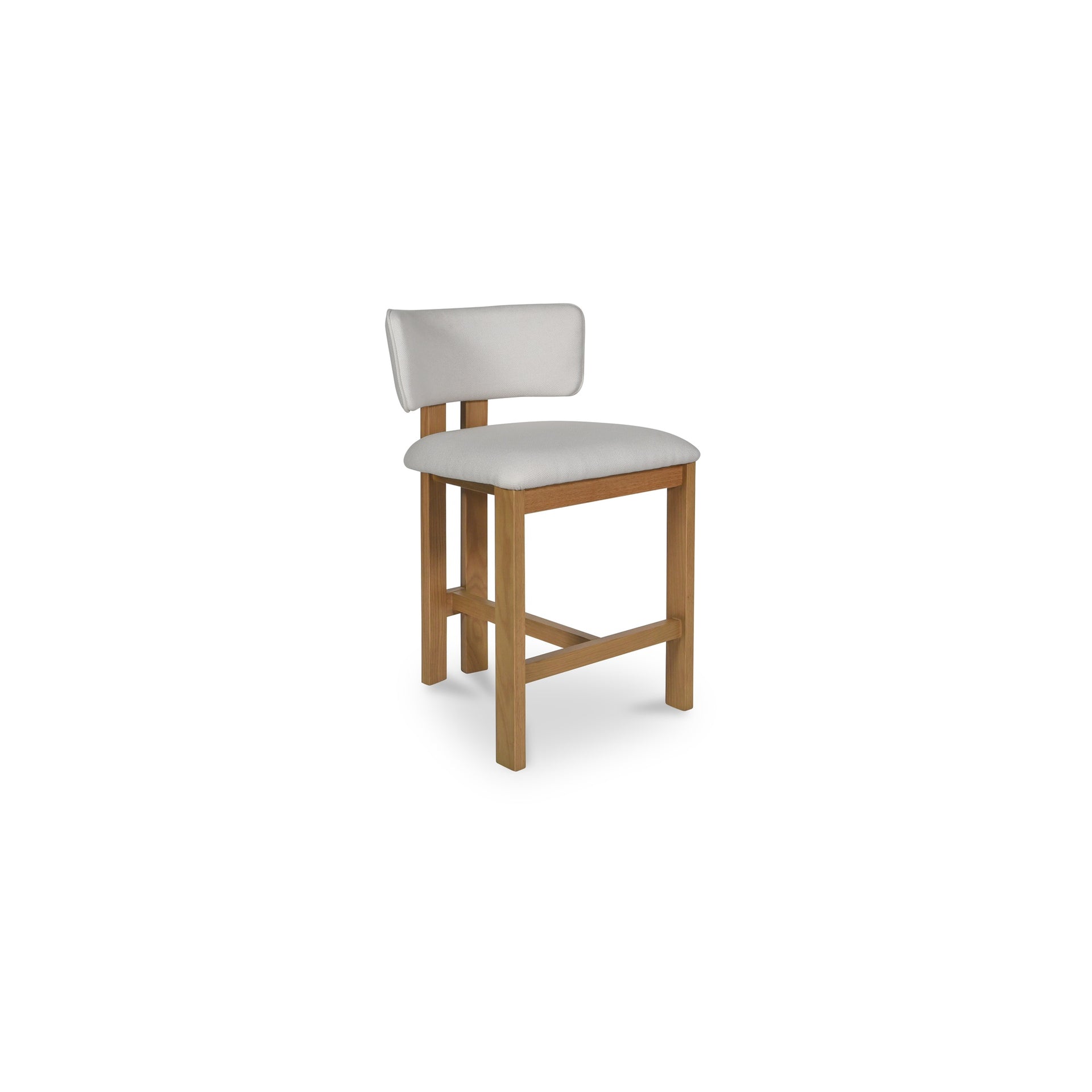 Dario Counter Stool, Sculptural Wishbone-Inspired Design with Solid Oak Frame, Curved Backrest, Counter Height, Cream