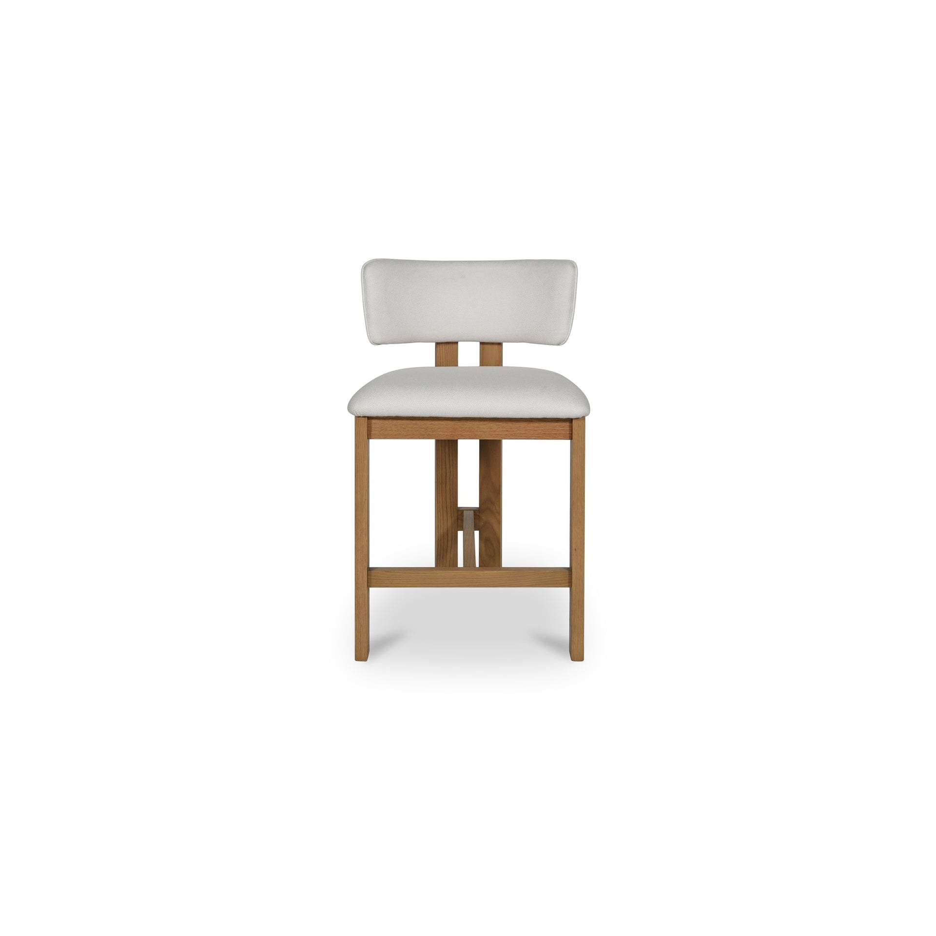 Dario Counter Stool, Sculptural Wishbone-Inspired Design with Solid Oak Frame, Curved Backrest, Counter Height, Cream