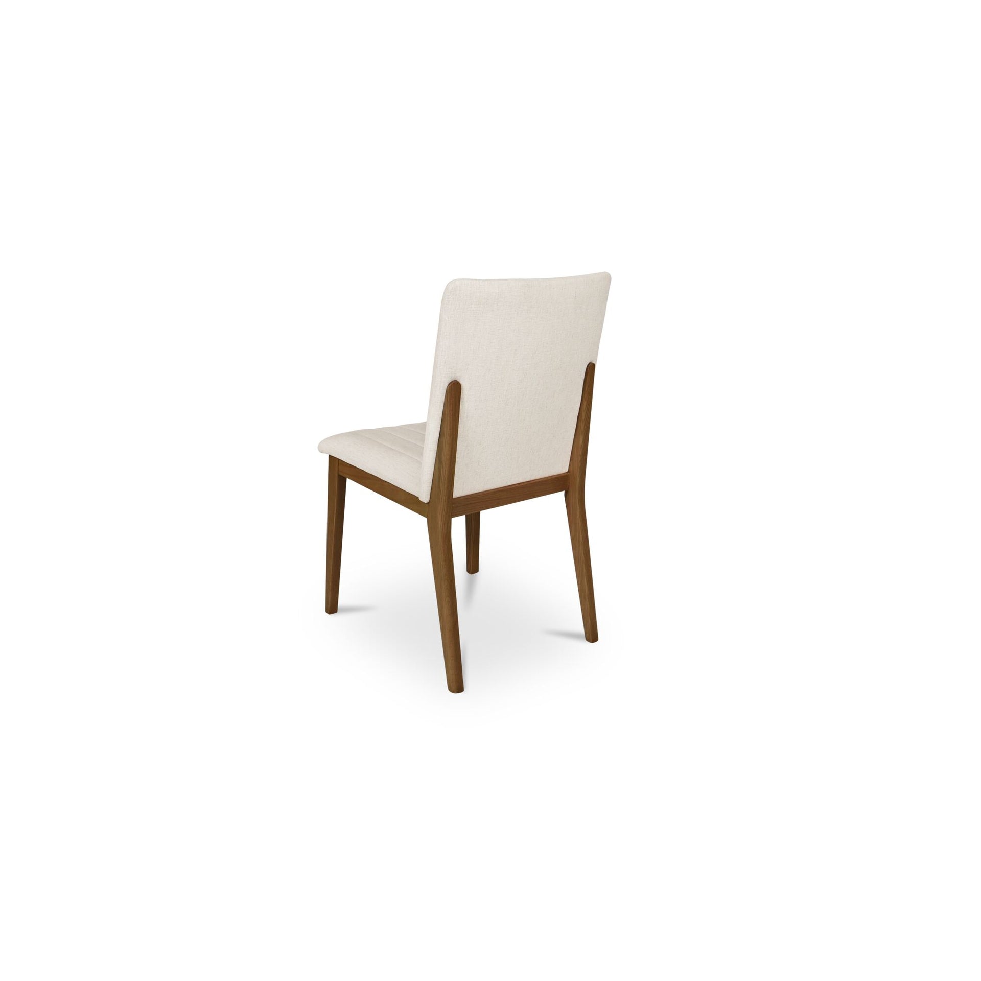 Cyrus Dining Chair, Solid Oak Frame, Polyester Upholstery, Curved Backrest, Cream - Set of 2