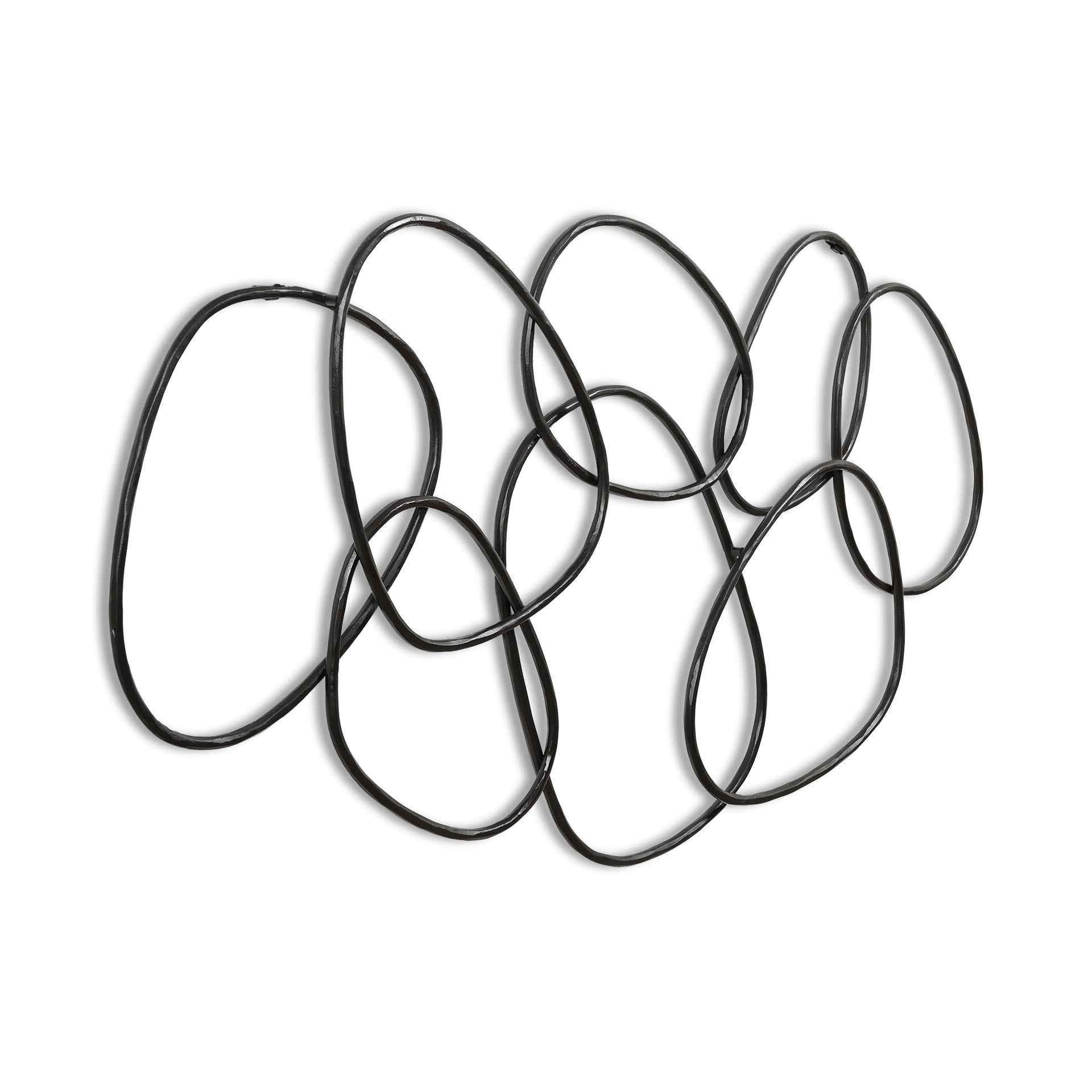 Arlian Wall Sculpture, Freeform Cast Glass with Hammered Metal, Antique Bronze