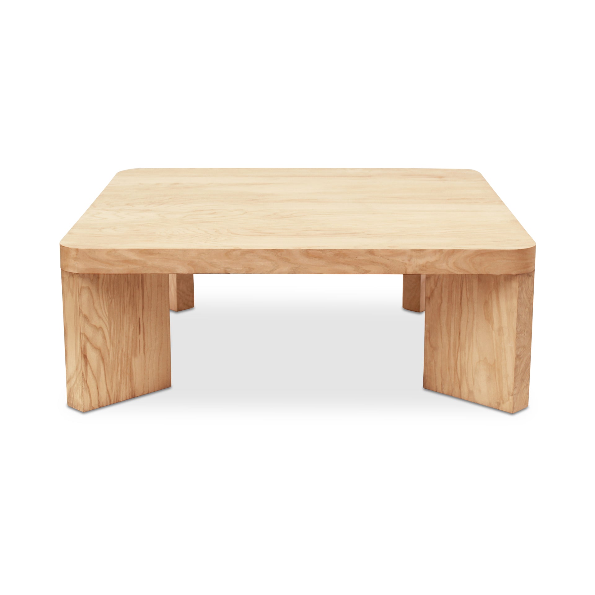 Portland Coffee Table, Square Burl Wood Veneer, Birch Frame, Blonde Finish