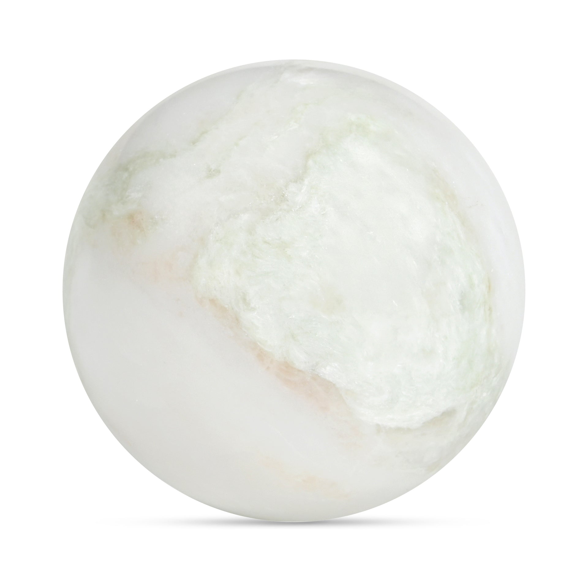 Landry Tabletop Accent, Round, Indian Green Onyx Marble, Polished Sphere, Felt-Protected Base, Green Onyx Marble