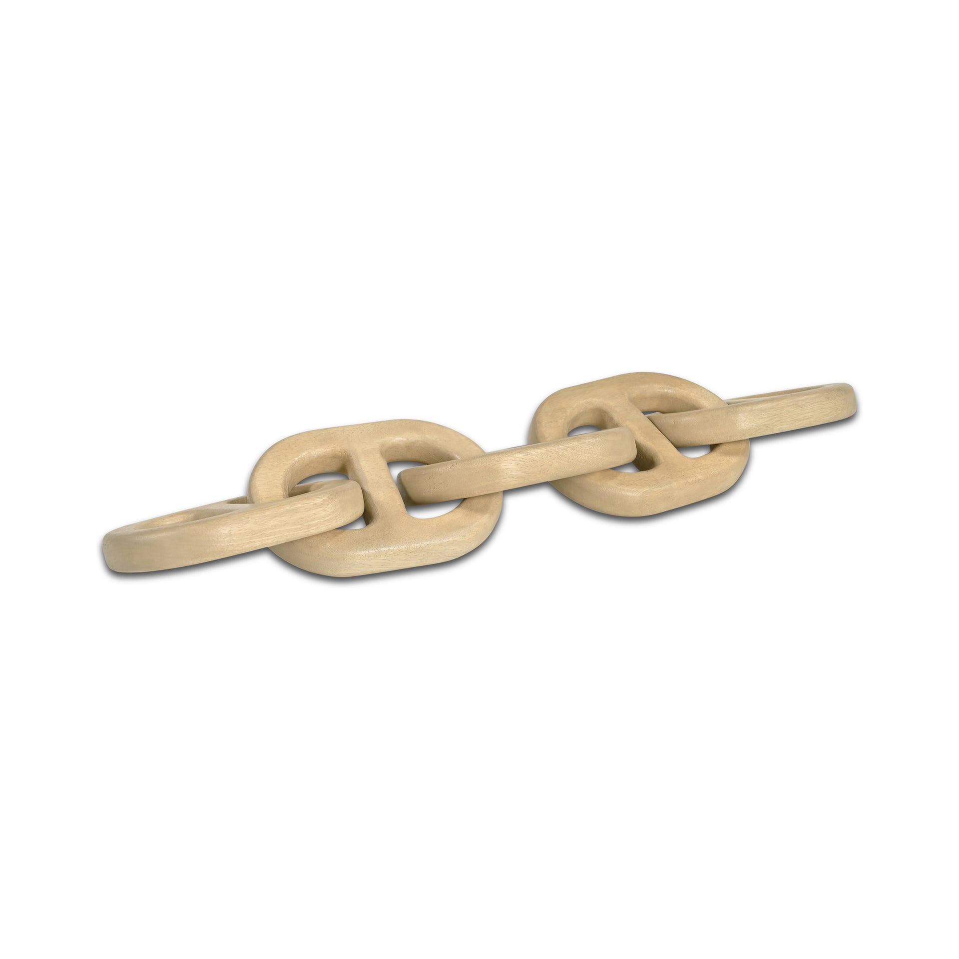 Harbor Tabletop Accent, Freeform, Solid Mango Wood, Anchor-Link Decorative Chain, Natural Finish, Natural