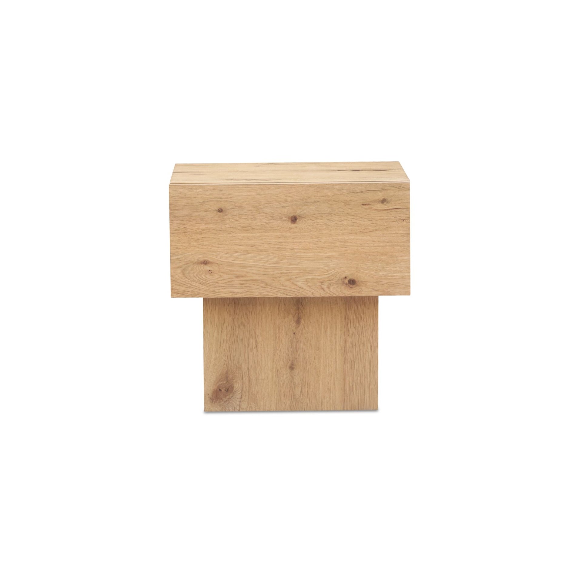Lorinda Nightstand, Rectangular, Rustic Oak Veneer, 1-Drawer, Natural Finish