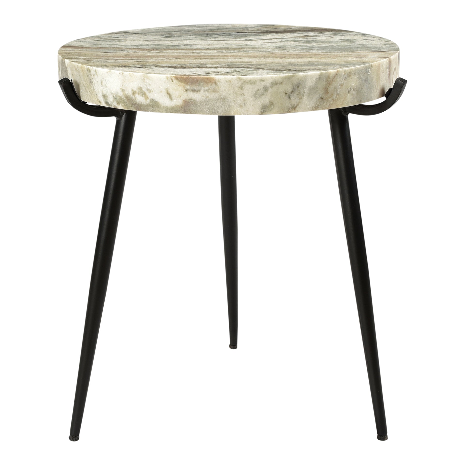 Lennox Contemporary Marble Accent Table with Sturdy Iron Base