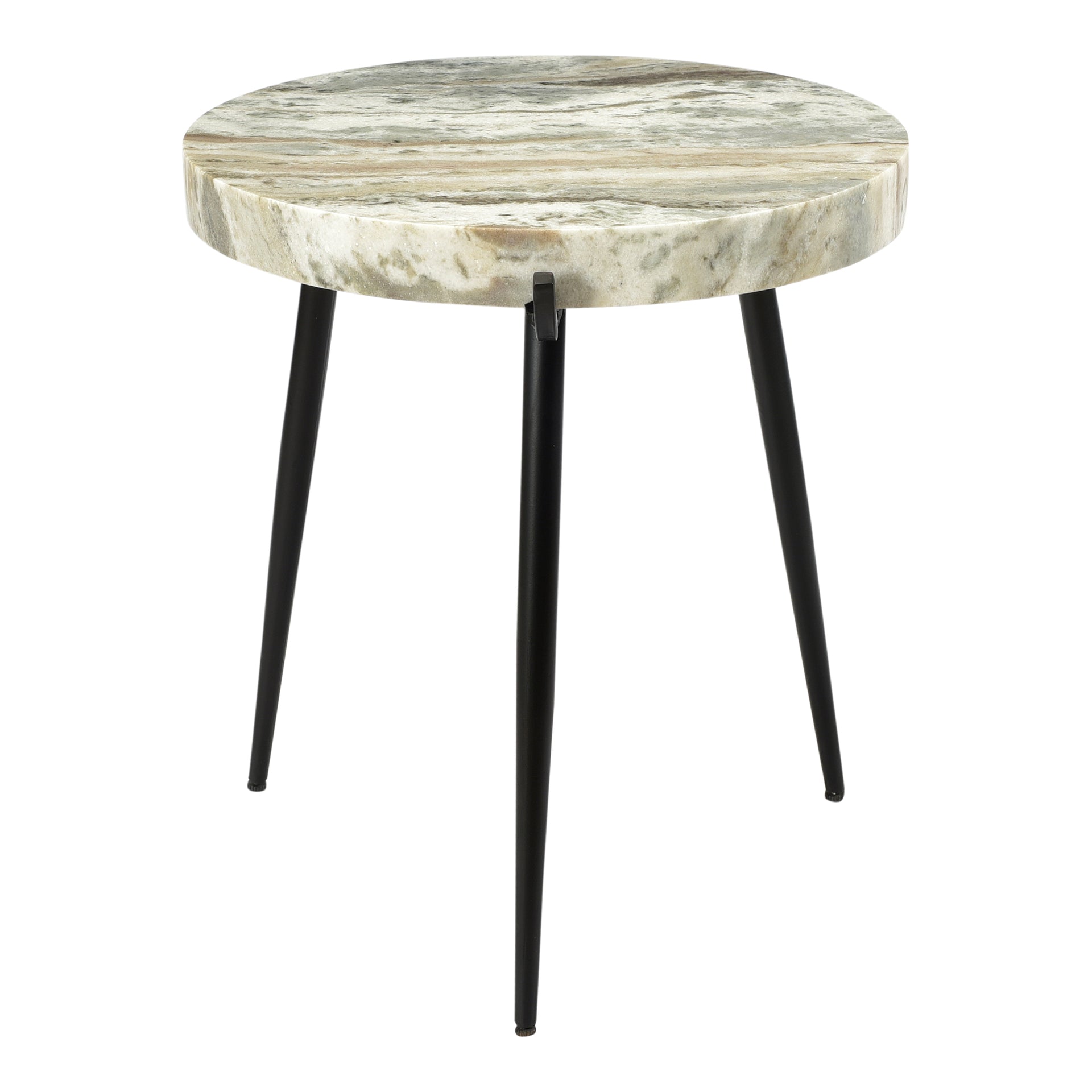 Lennox Contemporary Marble Accent Table with Sturdy Iron Base
